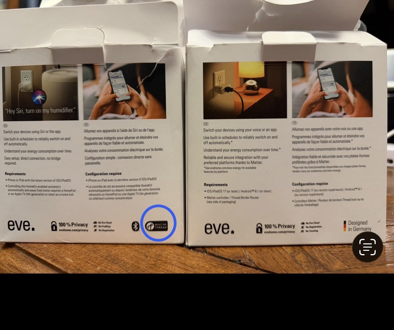 Eve Energy (Matter) 2-Pack - Smart Plug & Power Meter | app/voice control, automate lights/appliances, for Alexa/Apple/Google/SmartThings/Home Assistant, Thread Border Router requ. customer photo 1