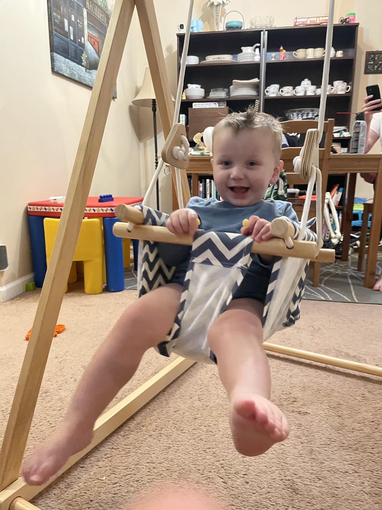 Avenlur Spruce Baby and Toddler Foldable Swing Set with Stand - Premium Montessori, Waldorf Style Self-Standing Indoor Swingset for Children 6m to 3 Yrs - Perfect for Home, Child Day Care, & Preschool customer photo 1
