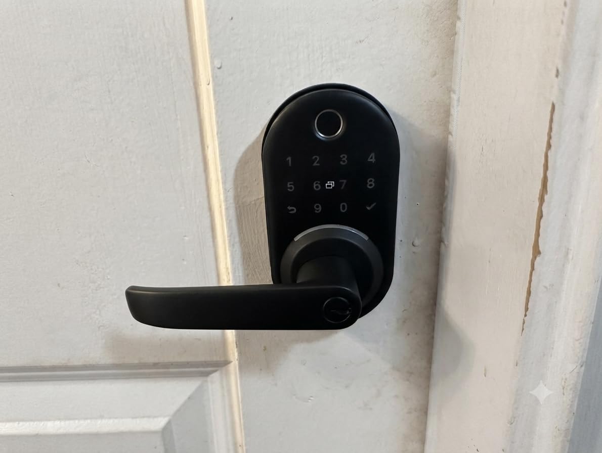 Smart Door Handle Lock with Keypad, Yamiry Fingerprint Knob for Front Door | Keyless Entry Digital Lock, Deadbolt with APP, Generate Passcode Remotely, DIY Installation, Passage Mode, Auto Lock customer photo 2