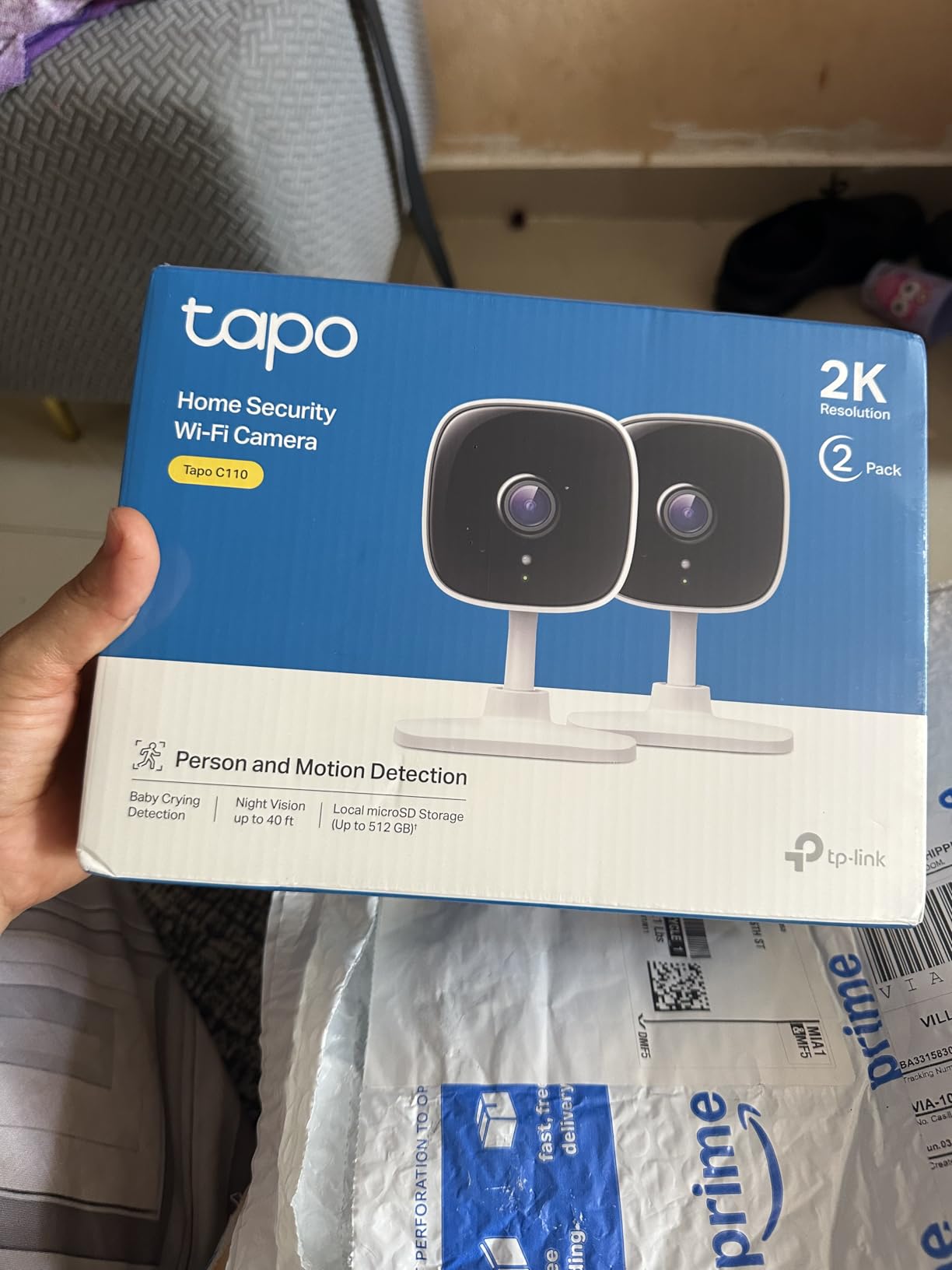 Tapo 2K Indoor Security Camera, Baby Monitor, Dog Camera, C111, Black | Motion Detection, 2-Way Audio Siren, Night Vision, Cloud & SD Card Storage (Up to 512GB), Works w/Alexa & Google Assistant customer photo 1