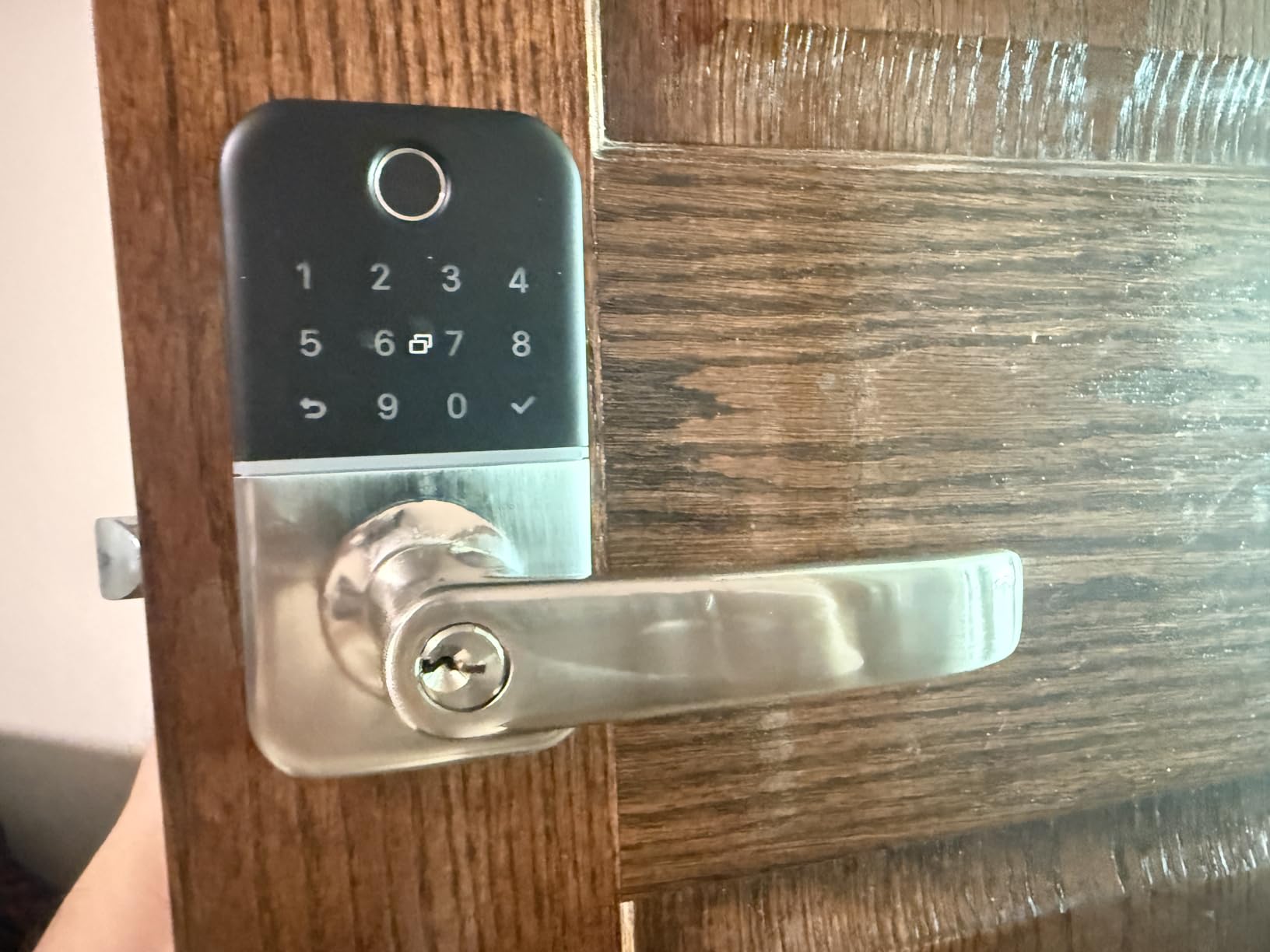 Keypad Smart Door Lock with Handle: Kucacci Keyless Entry Door Lock - Smart Lock for Front Door - Electronic Door Lock with Keypad for Exterior Door - Deadbolt Lever Alternative - Easy Installation customer photo 1