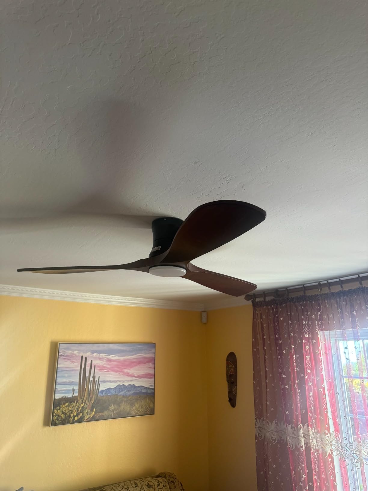 52” Smart Low Profile Ceiling Fans with Light Remote,Wood,Flush Mount,White customer photo 1