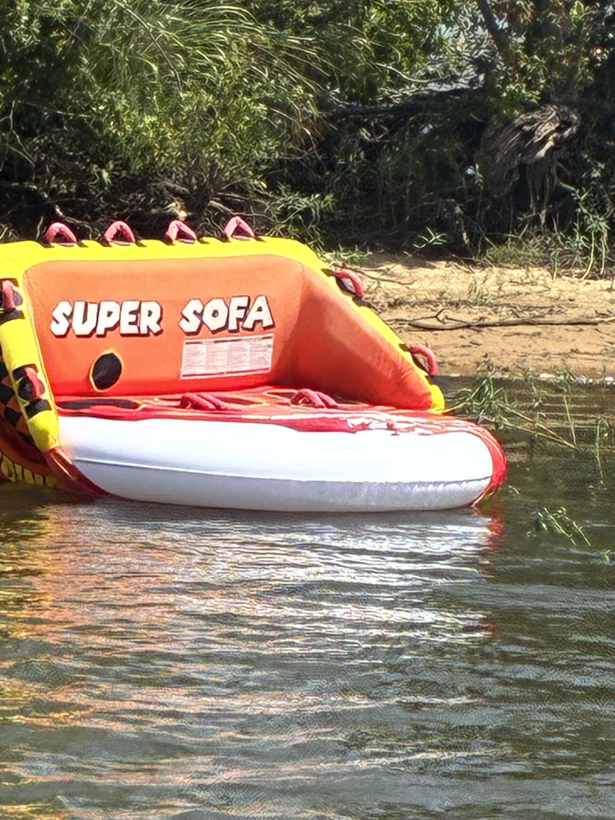 Super Sofa Towable Tubes for Boating 1-4 Person,Tubes for Boats,Inflatable Pull Boats/Boat Tube/Water Tube,Front&Back Tow Points with Heavy-Duty Thick Nylon Cover for Water Sports customer photo 1