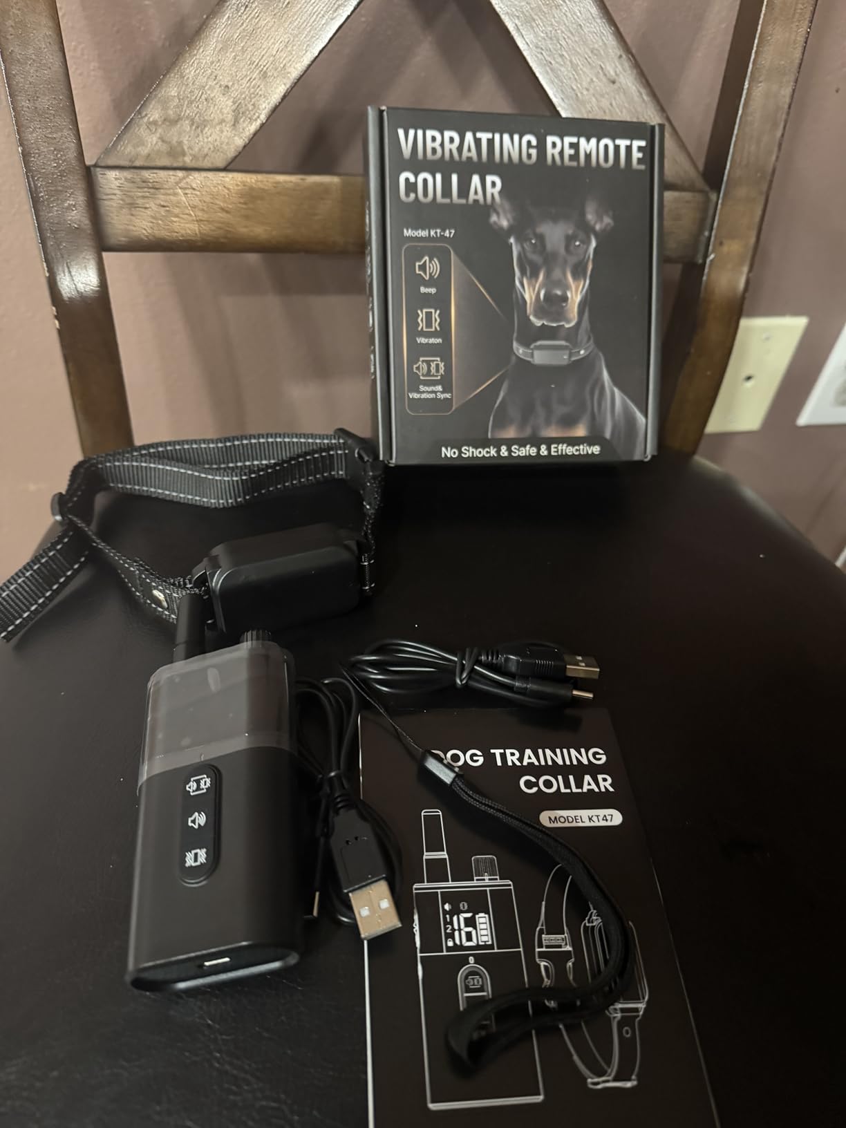 No Shock Dog Training Collar with Remote 3300FT, Dog Vibration Collar with Controller Beep and Vibrate Only, Safe Lock Waterproof Rechargeable Vibrating Collars for Dogs(15-120 lbs)-No Prongs customer photo 2