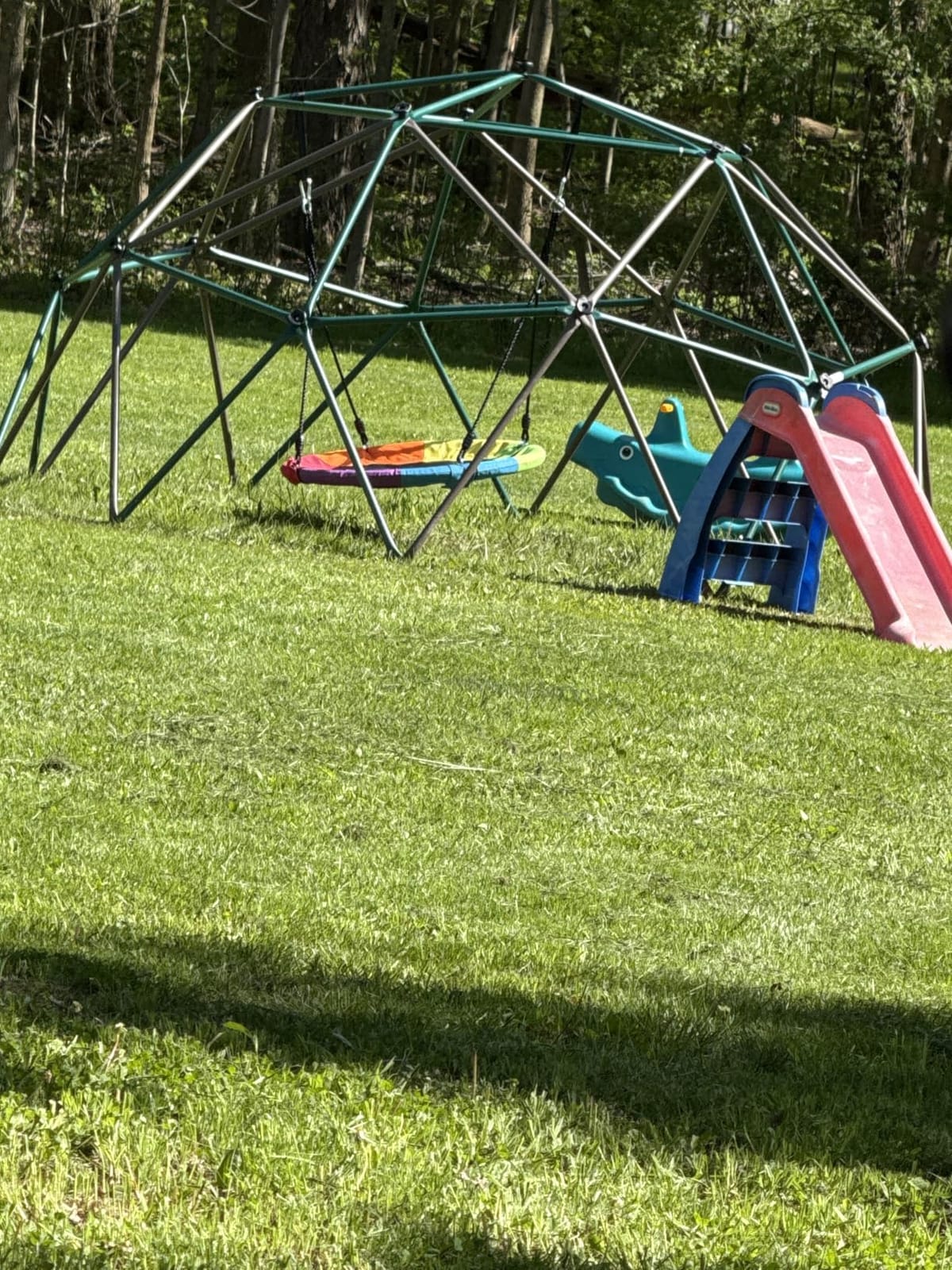 Hapfan 10 ft Climbing Dome Swing Set with Saucer Swing for Kids 3-12 customer photo 1