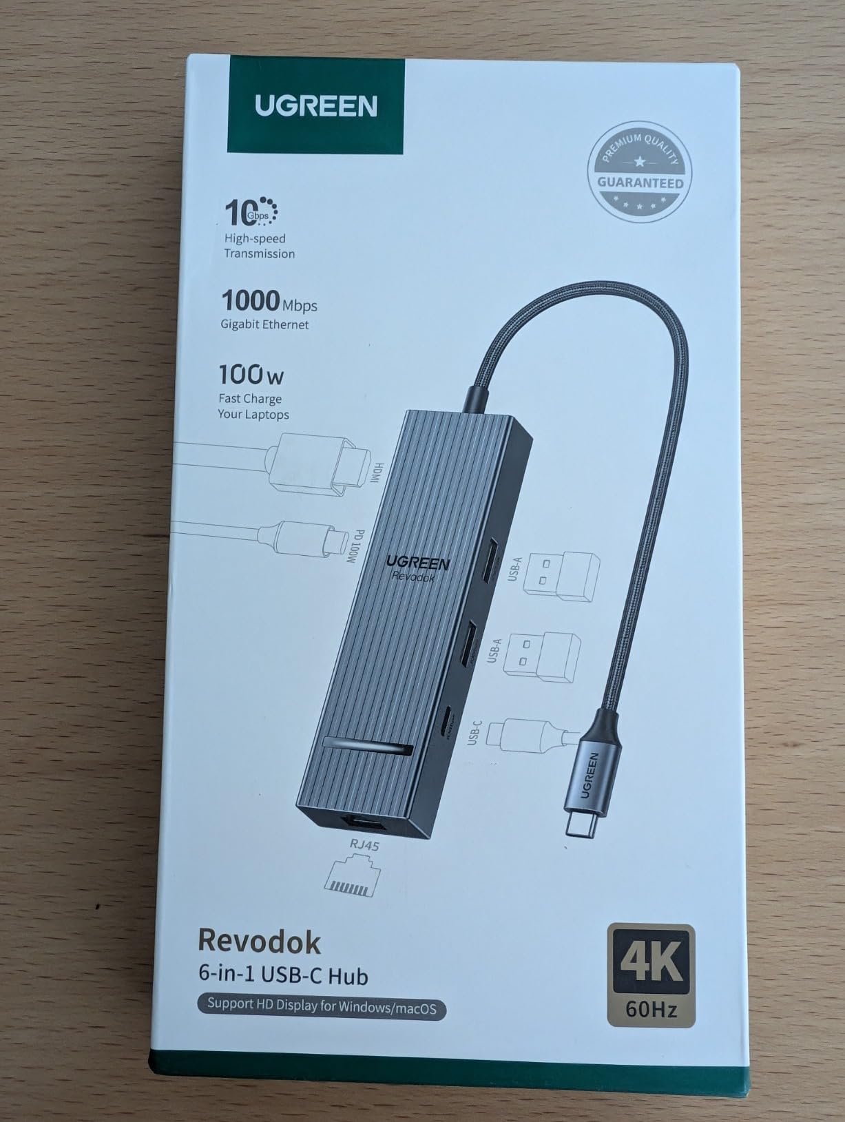 UGREEN Revodok Pro 6 in 1 USB C Hub Gigabit Ethernet Adapter 4K 60Hz HDMI, 100W PD Charging, 10Gbps USB A&C 3.2 Data Ports Compatible with MacBook Pro/Air, iPad, Steam Deck customer photo 2