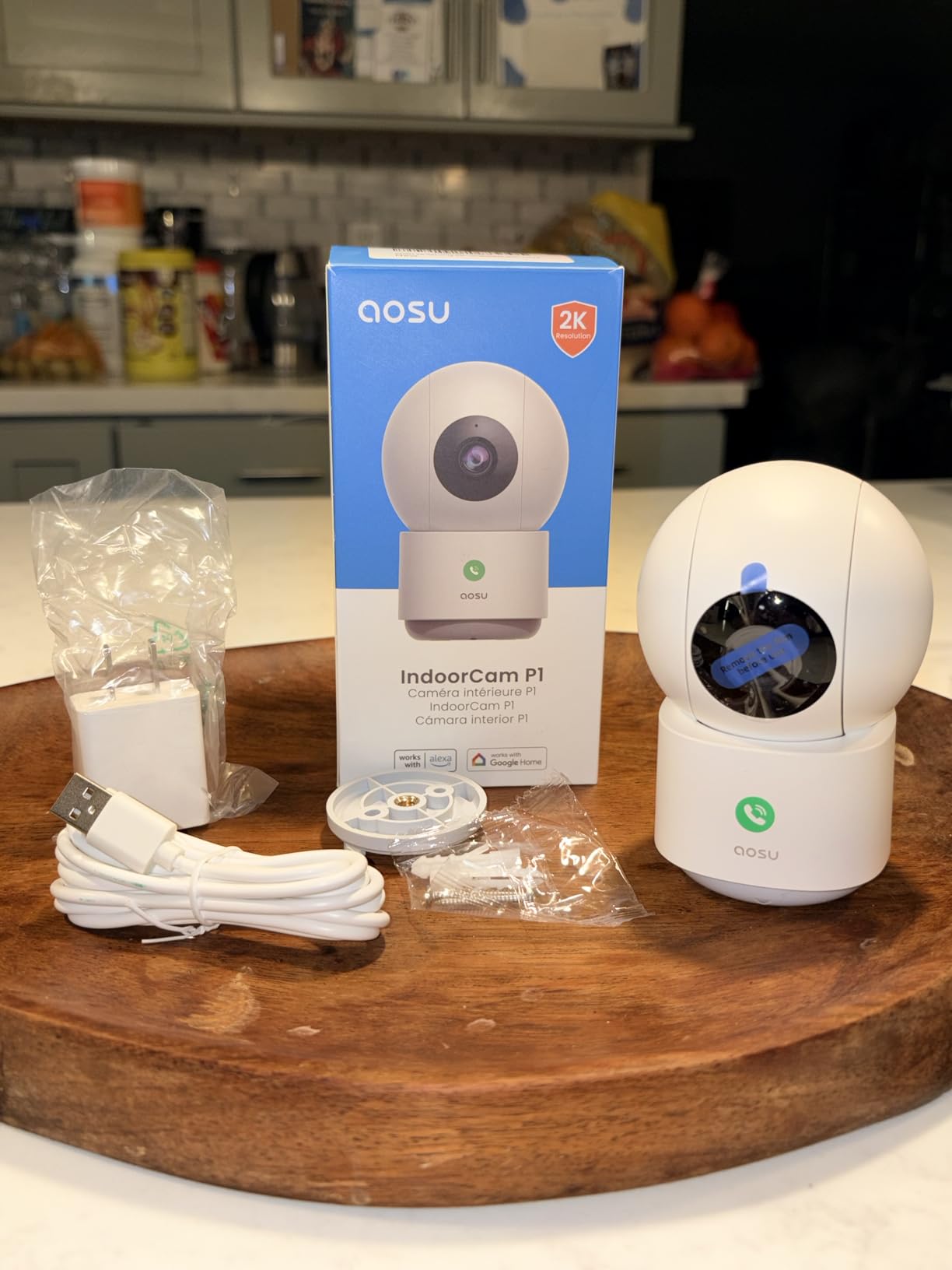 aosu 4MP Indoor Security Camera - Baby & Pet Monitoring with 5/2.4 GHz WiFi | 360 Home View, One-Touch Calls, People & Pet Detection, Smart Tracking and Notification, 2.5K Night Vision & 24/7 Recording customer photo 1