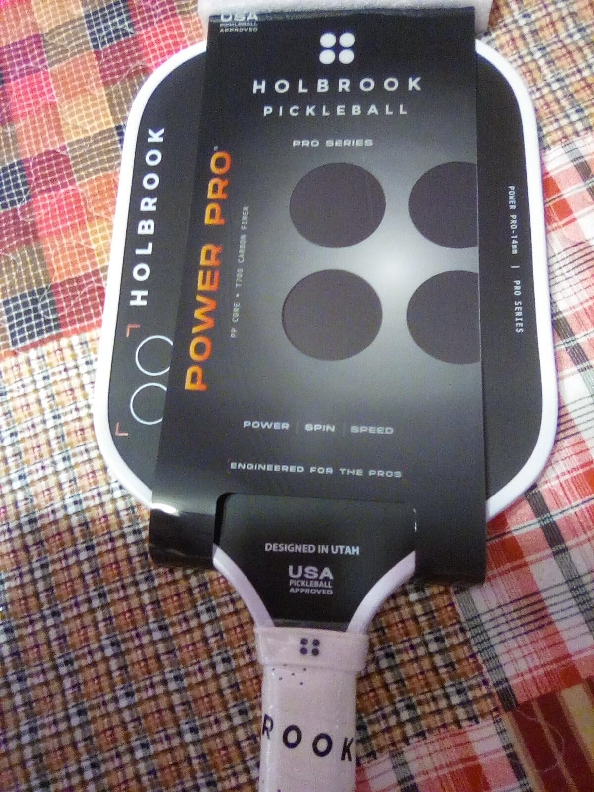 Holbrook Power Pro E Elongated Pickleball Paddle: USAPA Approved, Carbon Fiber Surface, Power, Control, Spin, Edgecraft Foam Polypropylene Honeycomb Core customer photo 2