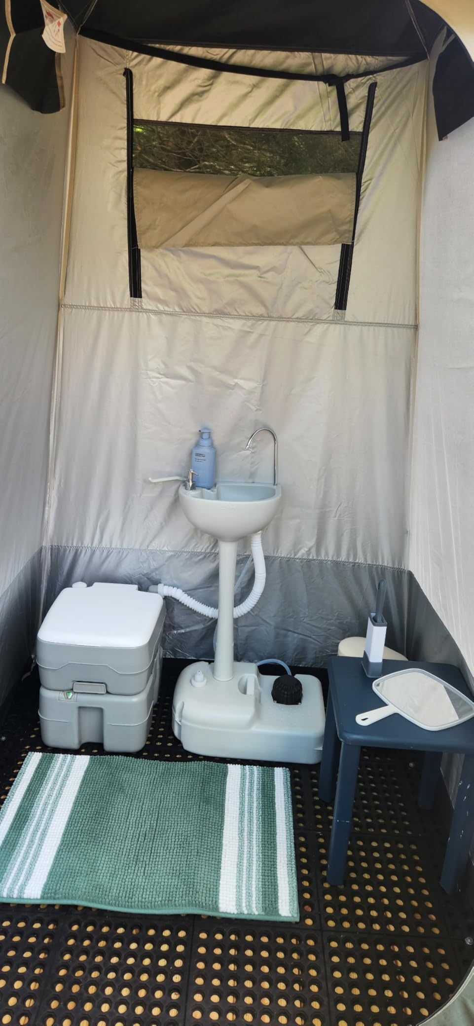 YITAHOME Portable Camping Sink, Handwashing Station with Adjustable Wash Basin, Soap Dispenser, Metal Handle, Large Wheels for Outdoor, Travel, Boat, Gather, Garden, Worksite, White customer photo 2