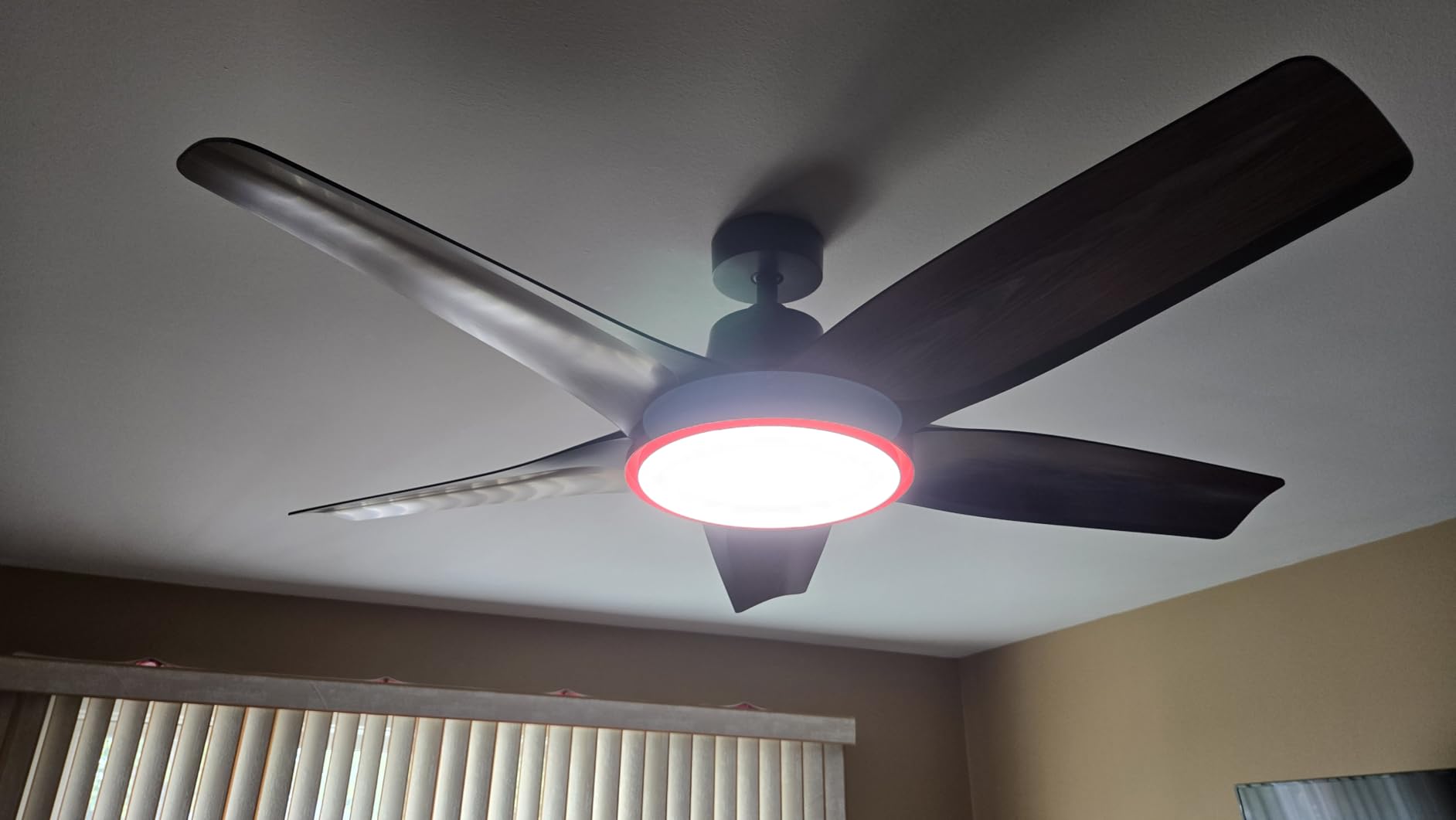 DREO Smart Ceiling Fans with Lights, Low Profile Ceiling Fan with Alexa/App, 52'' Dimmable Lighting & Color Tuning, RGB Ambient Light for Living Room, Game Room, Easy Installation, Quiet, White customer photo 1