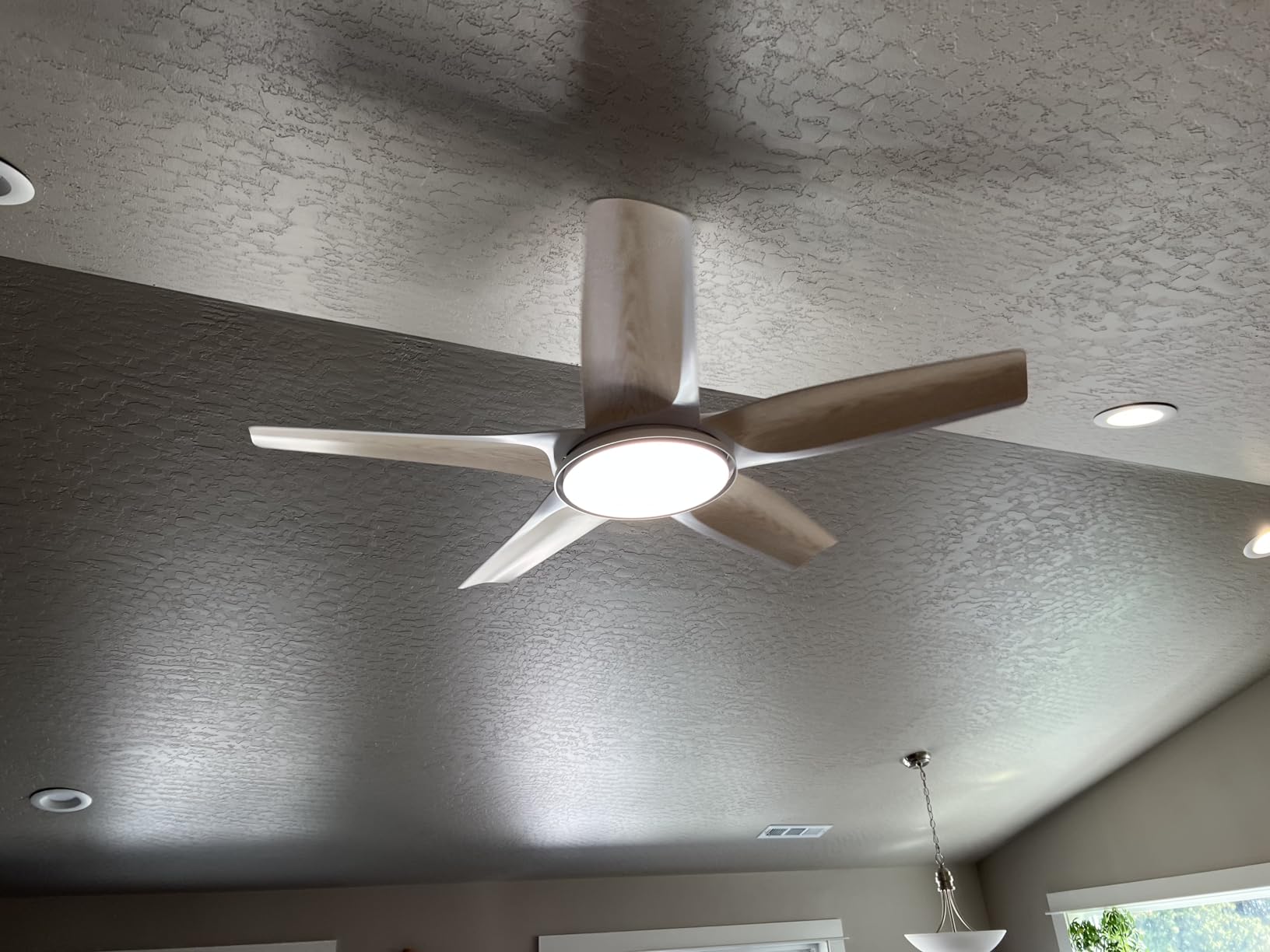 DREO Smart Ceiling Fans with Lights, Low Profile Ceiling Fan with Alexa/App, 52'' Dimmable Lighting & Color Tuning, RGB Ambient Light for Living Room, Game Room, Easy Installation, Quiet, White customer photo 2