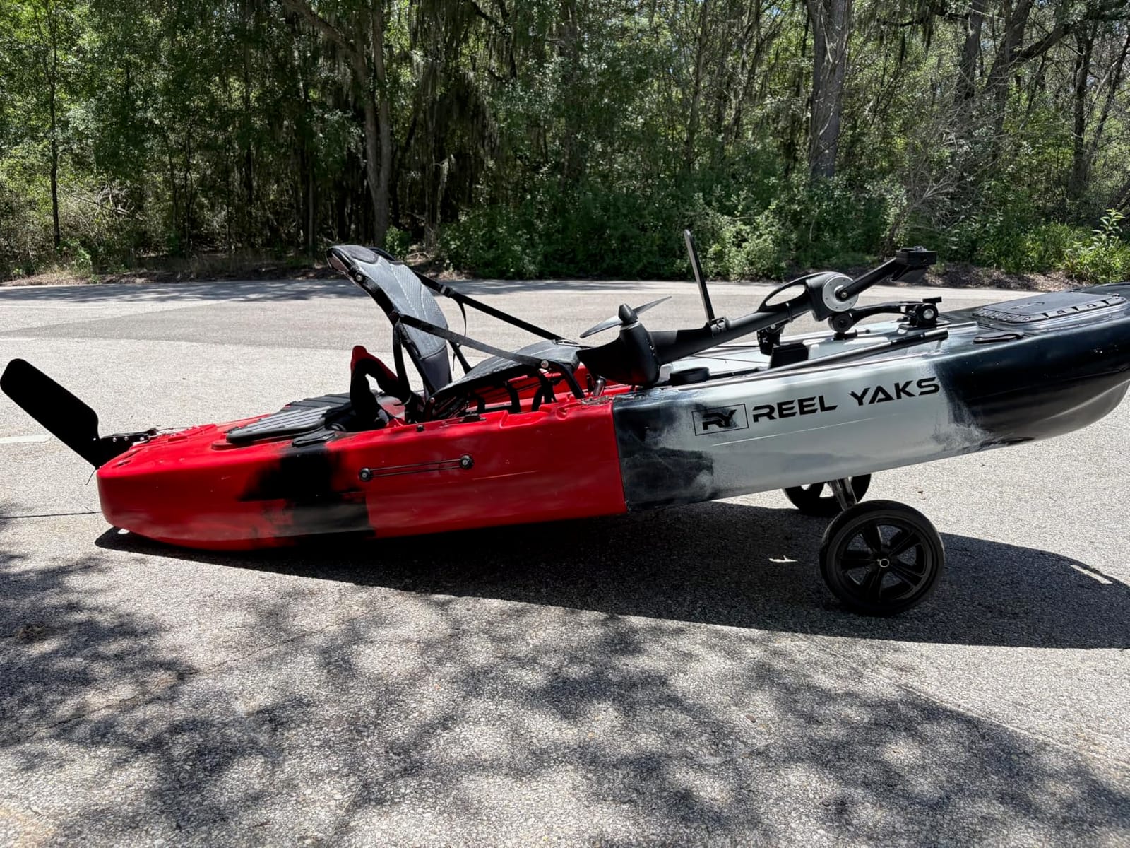 Reel Yaks Raider Modular Fishing Kayak - 9.5ft, 380 lbs Capacity, Red White Black - Pedal Fishing Kayaks for Adults & Youth, Sit on Top, Compact Storage, Lightweight, Easy Transport customer photo 2