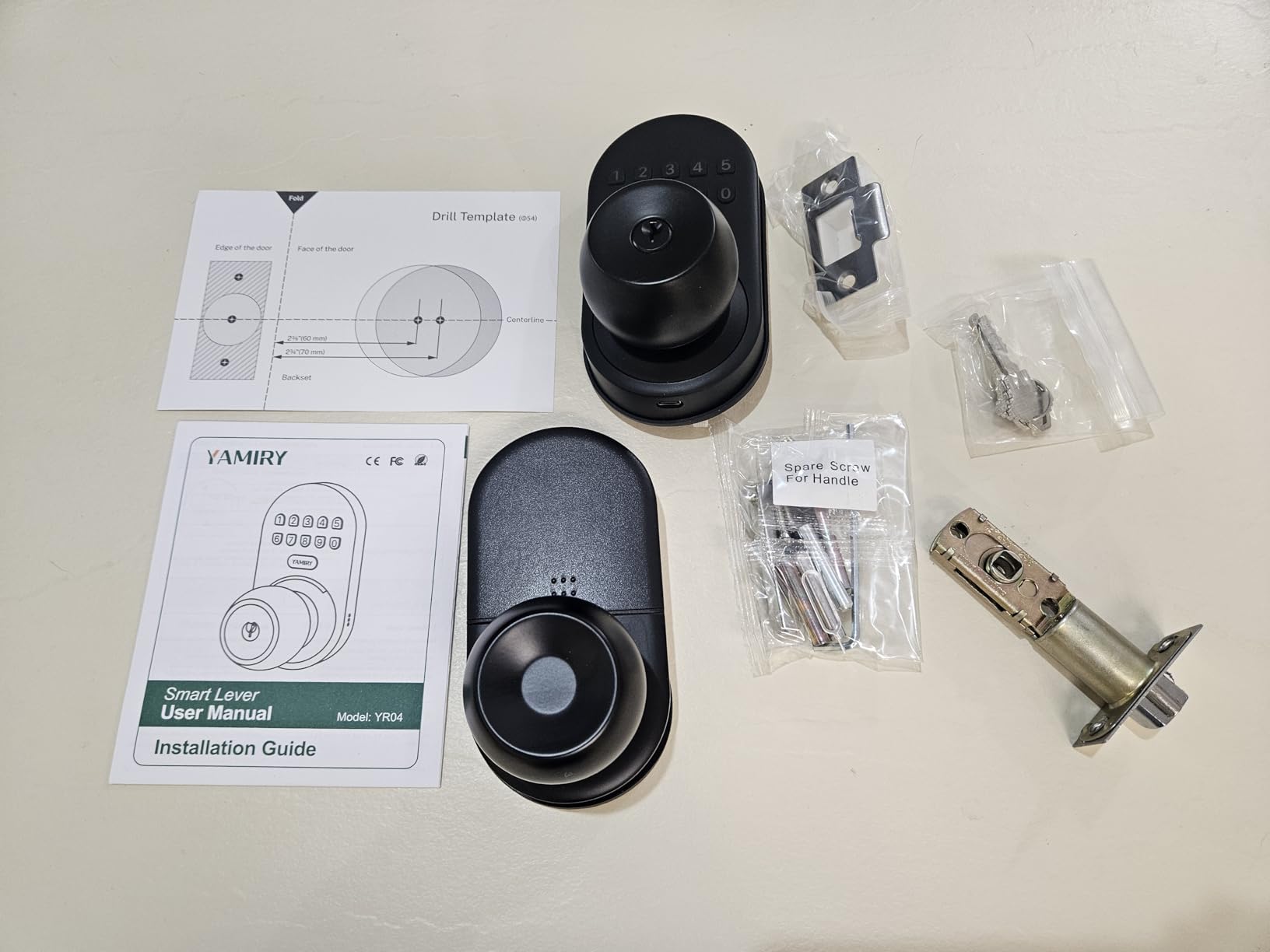 Keypad Smart Door Knob Lock, Yamiry Keyless Entry Digital Lock with Handle | Electronic Code Knob for Front Door, Easy Installation, 20 User Codes & 2 Backup Keys, Auto Lock, Backlit Keypad customer photo 2