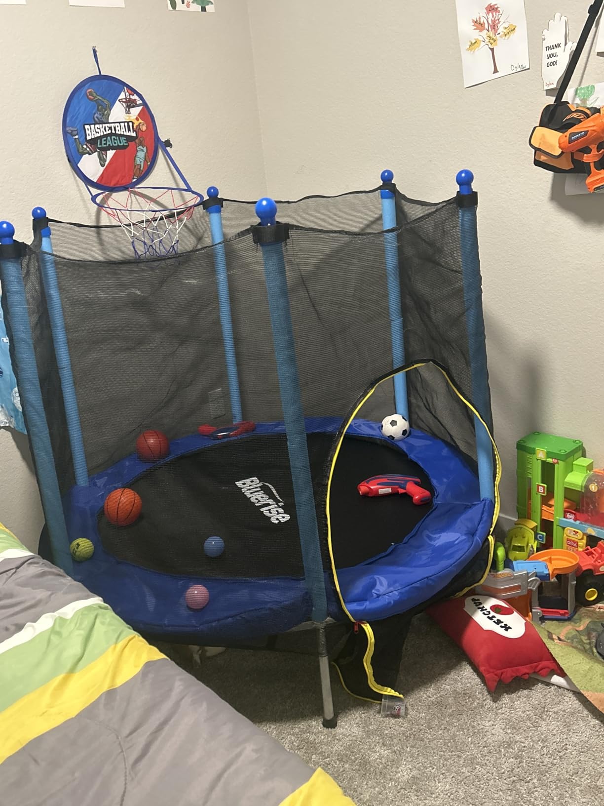 BLUERISE 55'' 72'' Indoor&Outdoor with Enclosure Trampoline for Kids Gifts customer photo 2