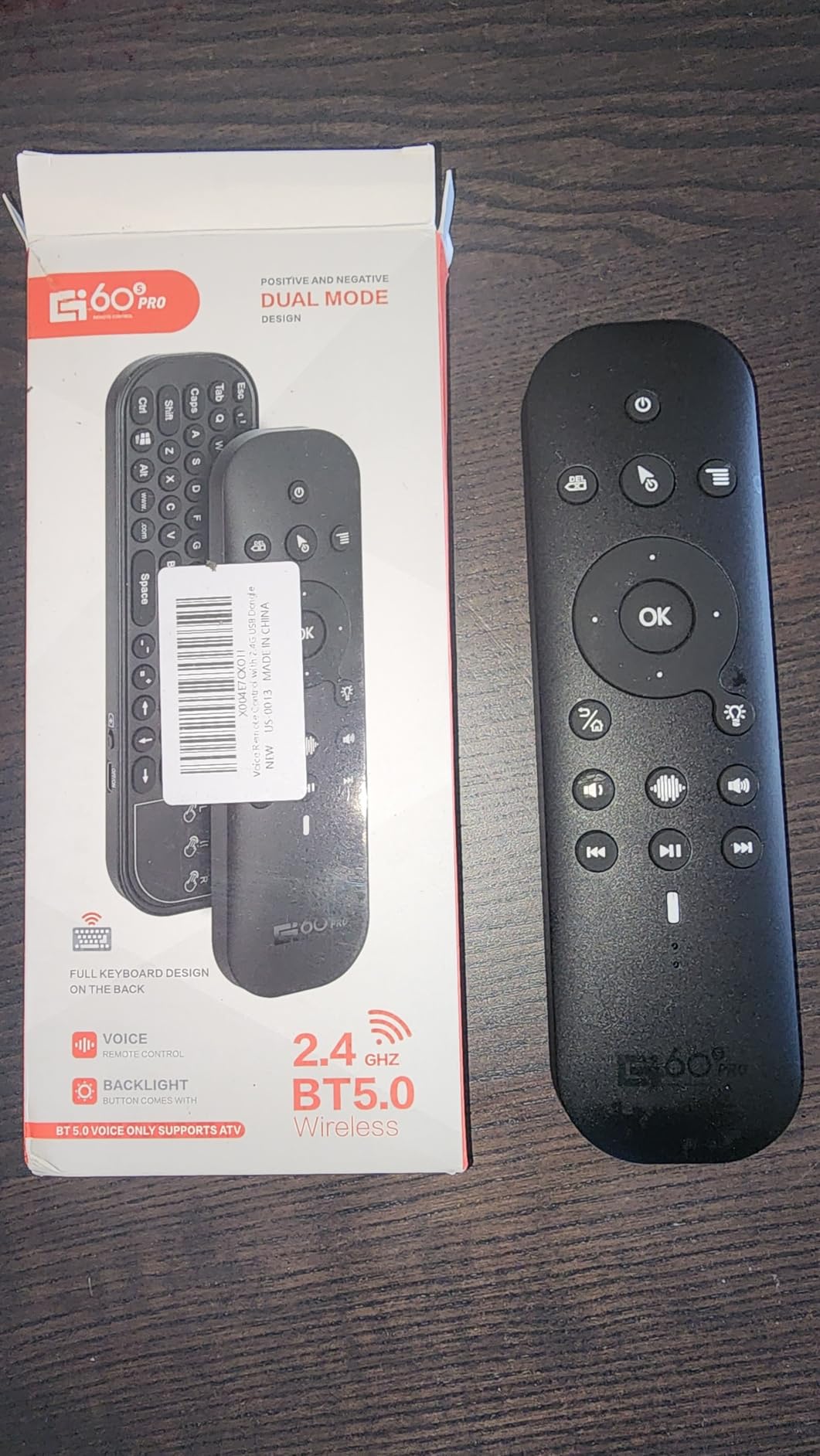 Voice Remote Control with 2.4G USB Dongle, Bluetooth Rechargeable Backlit Mini Bluetooth Keyboard for Android TV Box, Smart TV, Laptop, PC, Projector, HTPC, Media Player, Black customer photo 1