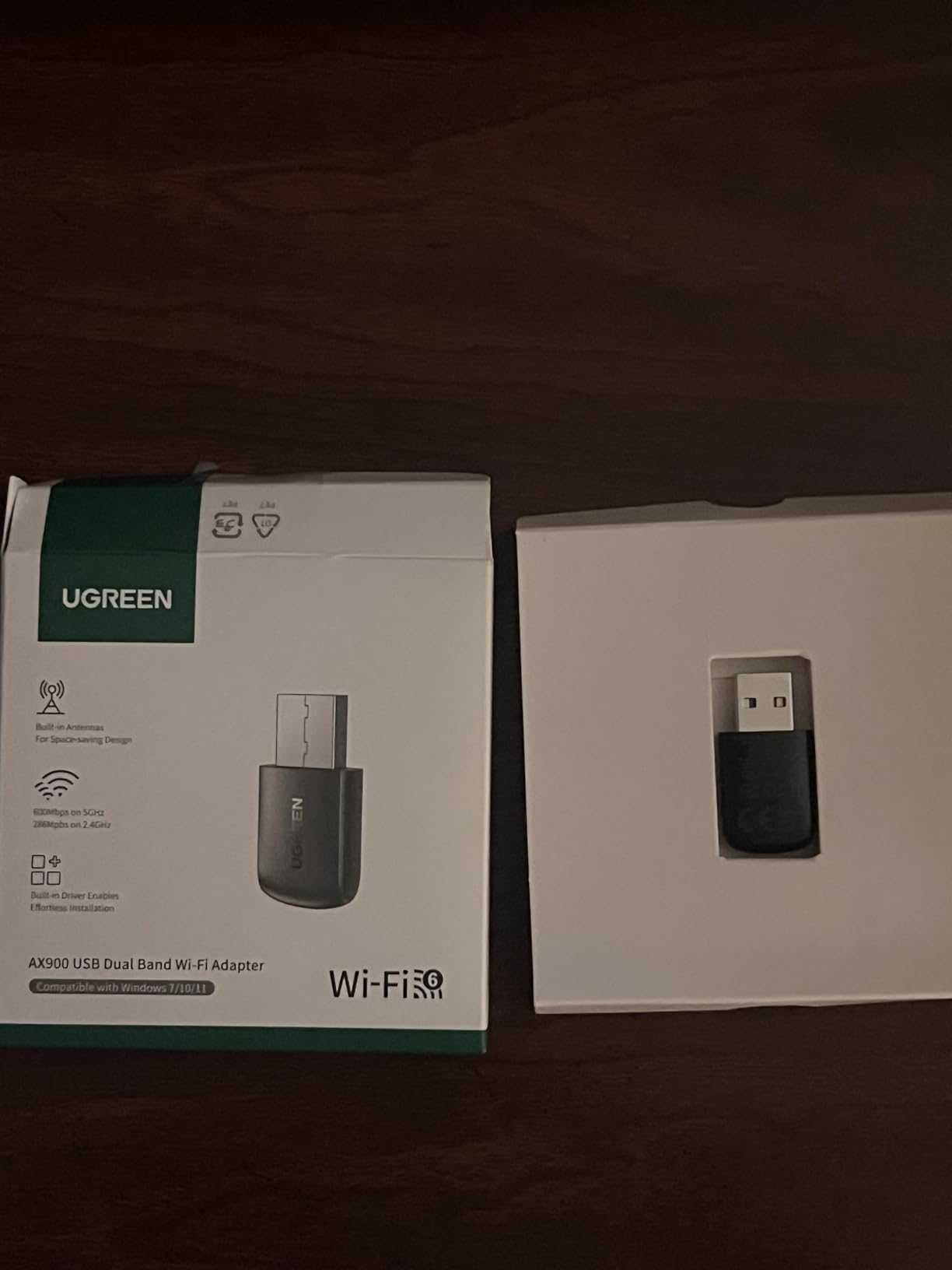 UGREEN WiFi Adapter for Desktop PC, AX900 USB WiFi 6 Adapter | 5GHz/2.4GHz Dual Band, Built-in Driver for Windows 10/11 customer photo 1
