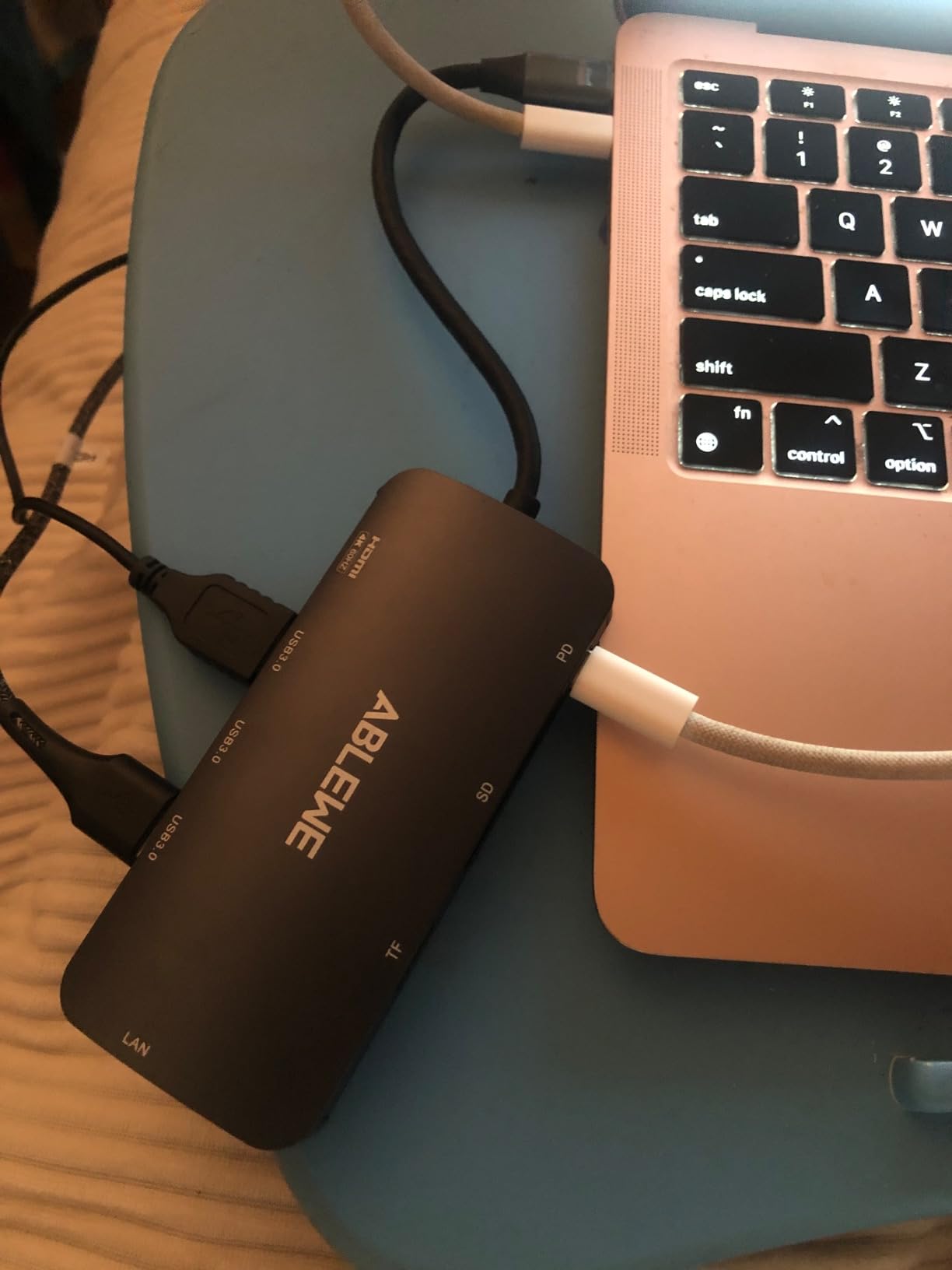 ABLEWE USB C Hub Ethernet 8-in-1, Multiport USB C to HDMI Hub, 4K@60Hz, 1000Mbps, 100W PD, 3 USB 3.0 Ports, Docking Station Compatible with MacBook Pro/Air, Tablet, Phone, Type C Devices customer photo 1
