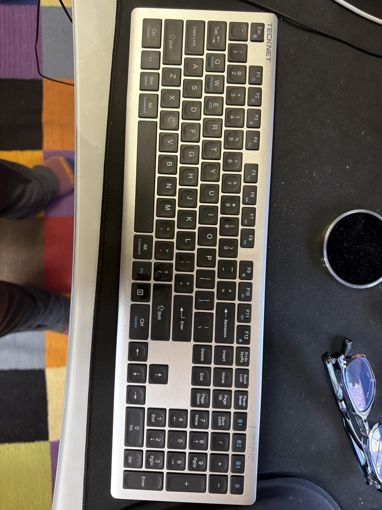TECKNET Bluetooth Keyboard Rechargeable 4-Device (2.4G+BT) Free Switching customer photo 2