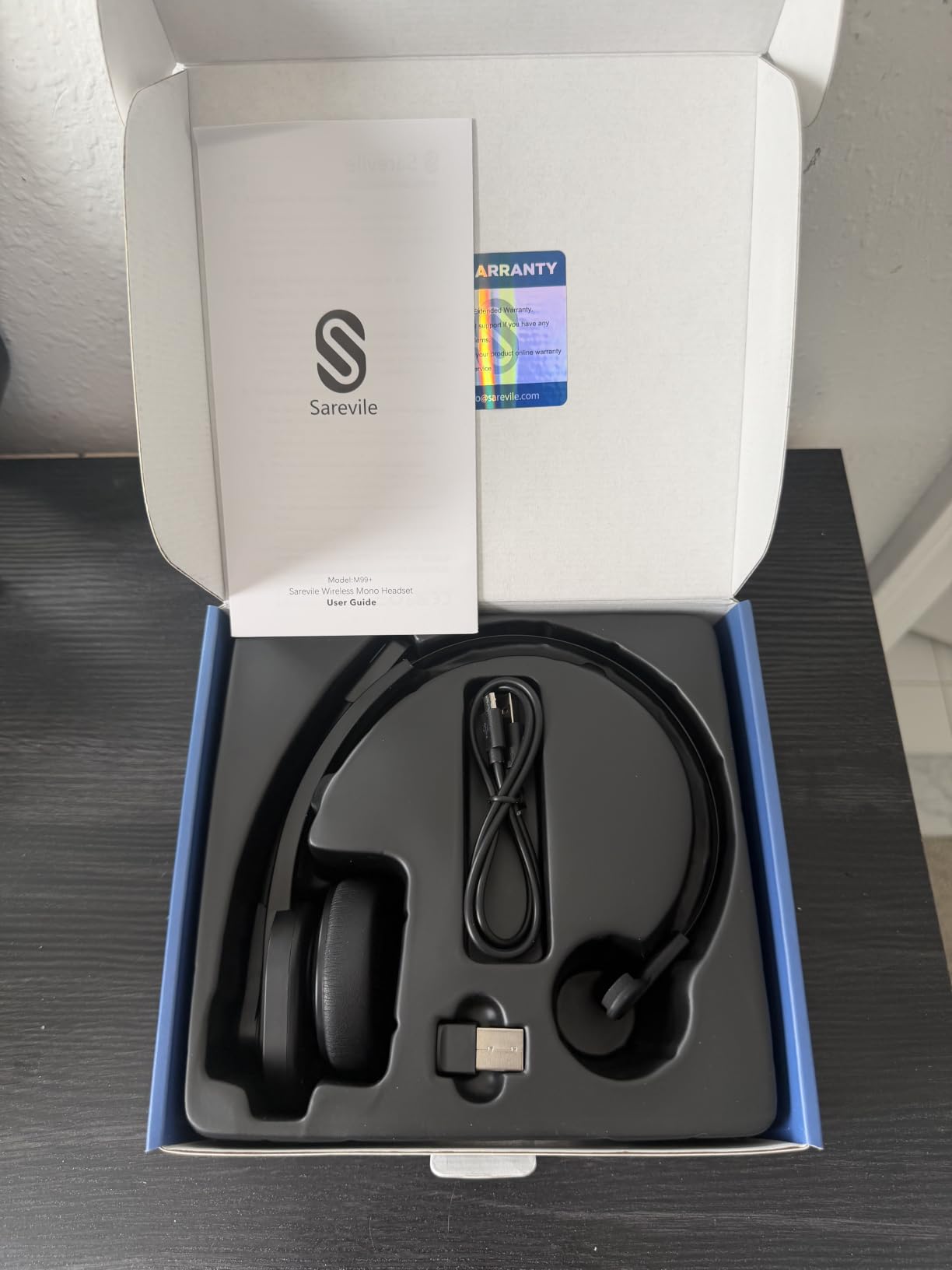 Sarevile Bluetooth Headset with USB Dongle for Computer, Single-Ear Wireless Headset with Noise Cancelling Microphone for Office & Truckers, Bluetooth V5.2 with Mute Button for Work customer photo 1
