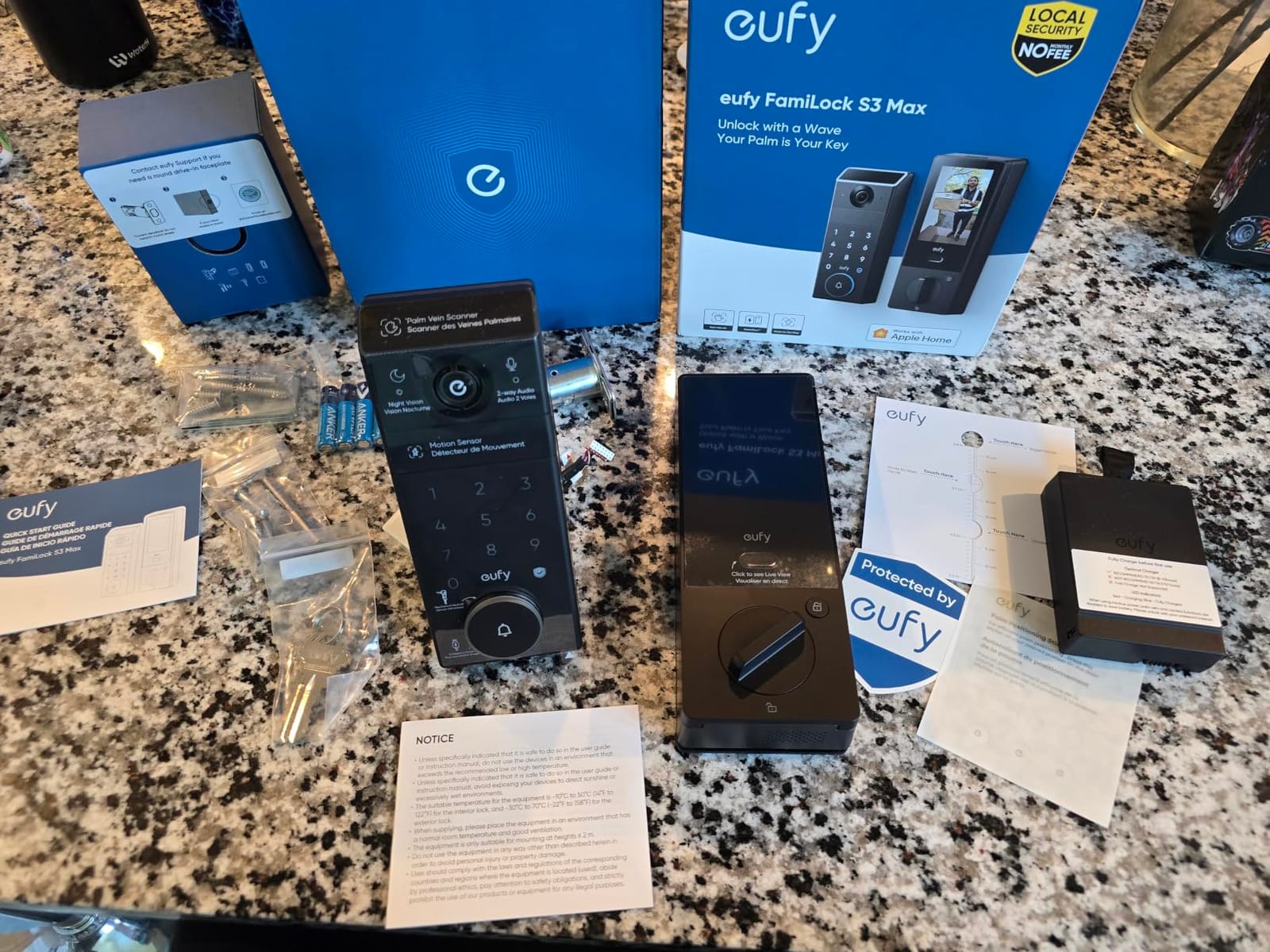 eufy Security Smart Lock FamiLock S3 Max with Palm Vein Recognition | Internal Video Screen, BHMA Grade 1, Keyless Entry Front Door Lock, WiFi Deadbolt+2K HD Doorbell Camera, 16GB Built-in Storage customer photo 1