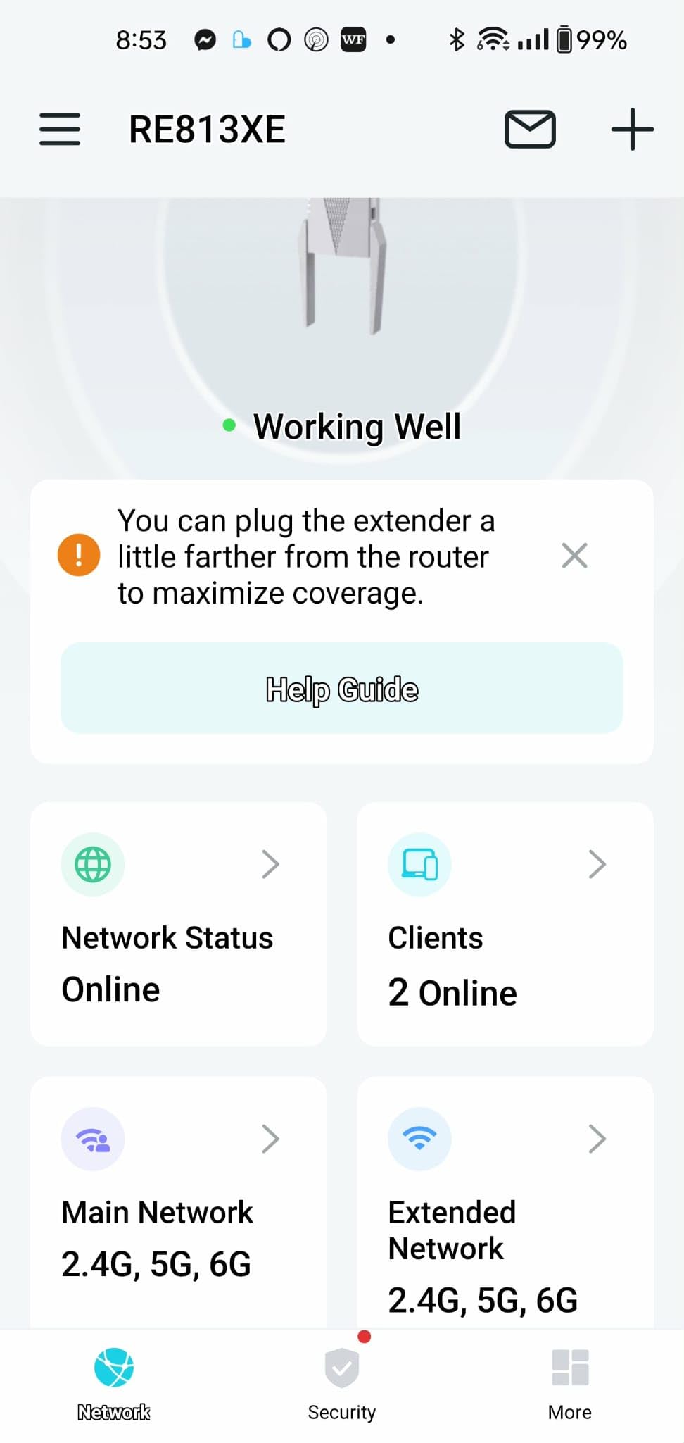 TP-Link RE813XE AXE5400 Wi-Fi 6E Range Extender w/Ethernet Port | 5.4 Gbps Tri-Band Wireless Repeater Amplifier | Up to 2800 Sq. Ft., 96 Devices | 6 GHz Band, 160 MHz | APP Setup | OneMesh Compatible customer photo 2