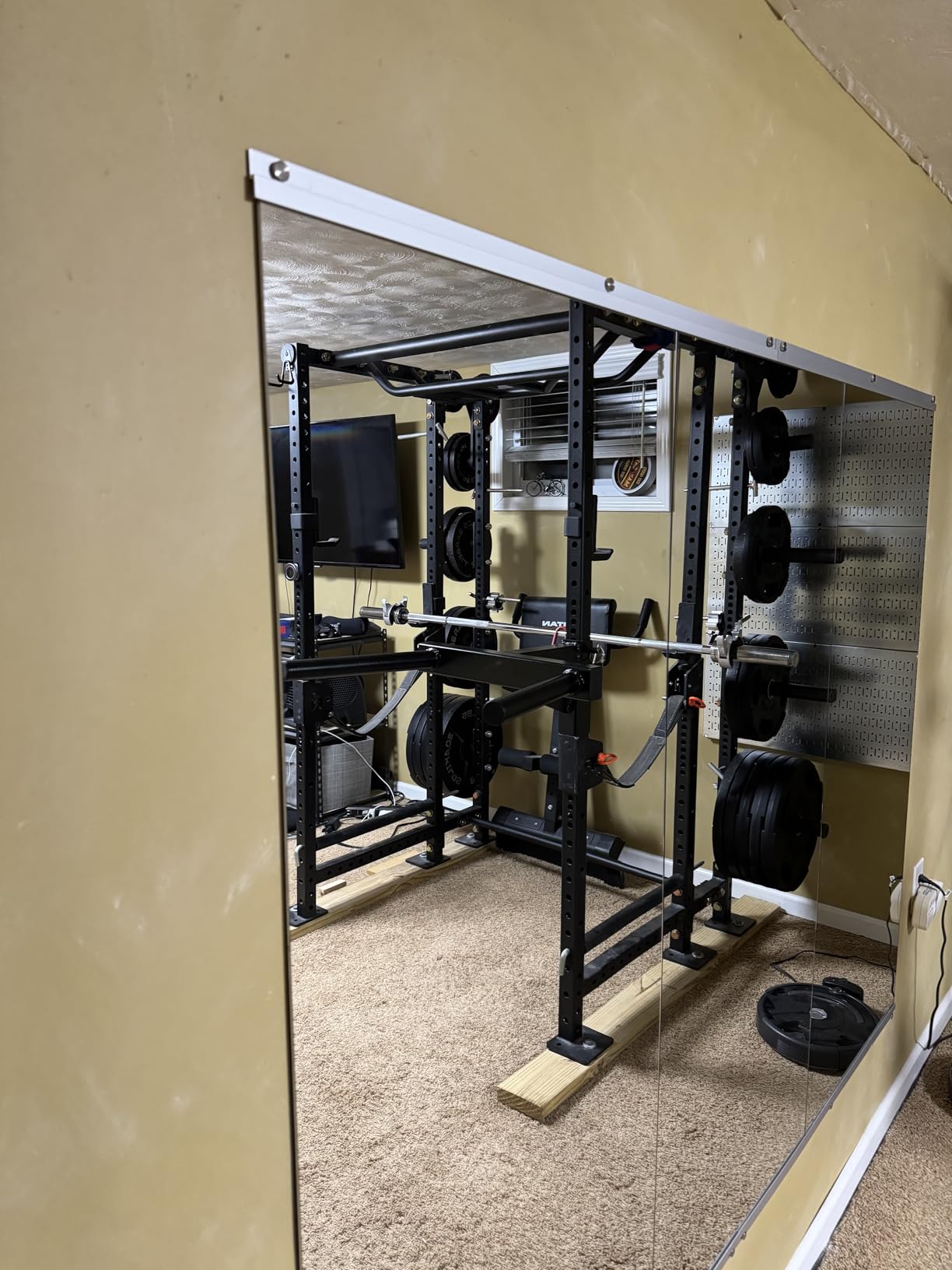 Home Gym Mirror, 57''X24''-2PCS Large Yoga Mirror, Frameless Full Length Mirrors for Fitness, Tempered Glass, Wall Mounted for Dance Studio, Garage customer photo 1