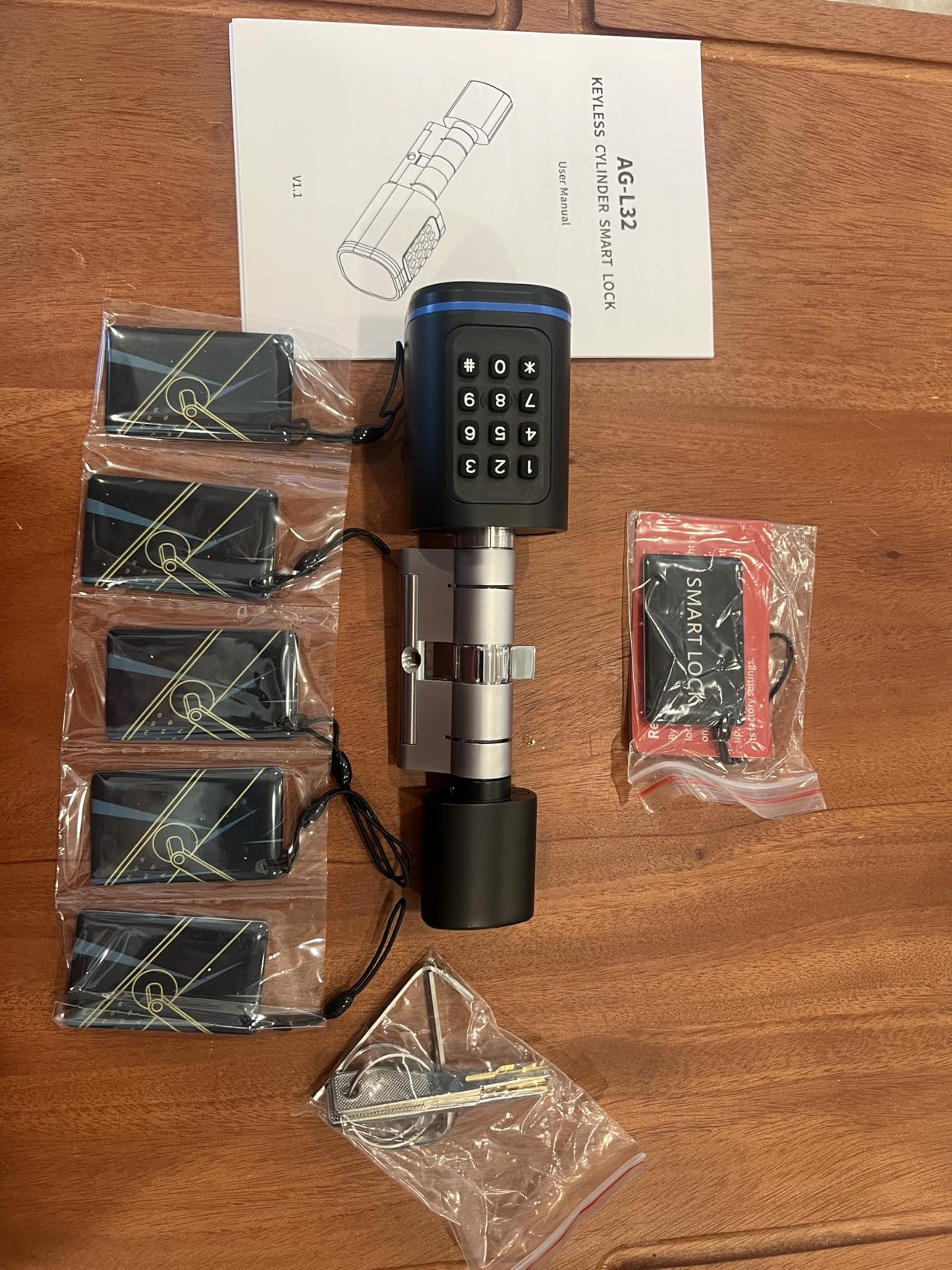 Smart Door Lock, Euro Door Smart Cylinder Lock, Electronic Locks Applicable to Wooden Iron Security Door (Silver) customer photo 1