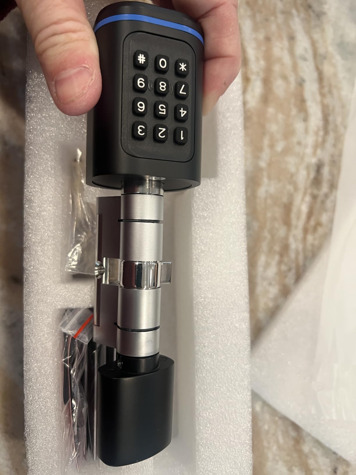 Smart Door Lock, Euro Door Smart Cylinder Lock, Electronic Locks Applicable to Wooden Iron Security Door (Silver) customer photo 2
