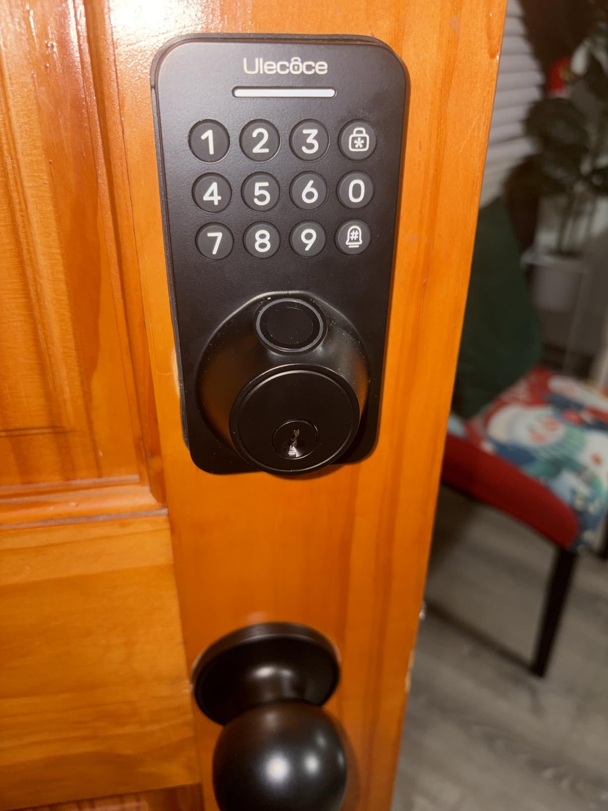 TEEHO TE012W WiFi Fingerprint Smart Door Lock for Front Door, Satin Nickle | App Remote Unlock, Fast Fingerprint, ANSI Grade 3 Security, IP55 Waterproof, Low Battery Alert, 2 Backup Keys, Easy Install customer photo 2