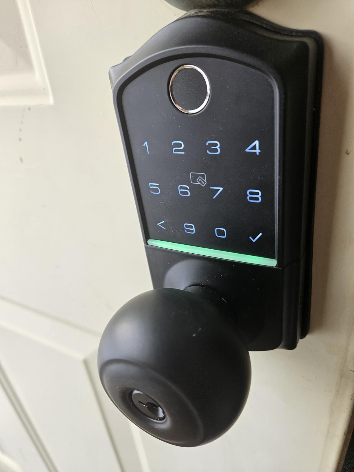 Veise VE018 Fingerprint Keypad Smart Door Knob Handle Lock, Matte Black customer photo 2