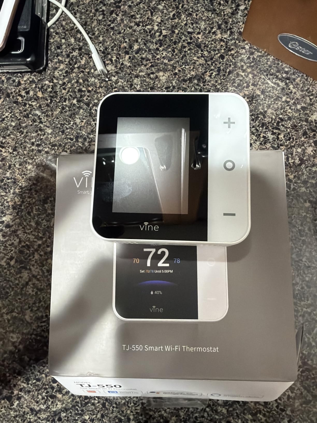 vine Smart Thermostat for House, WiFi Thermostats for Home Compatible with Alexa and Google Assistant, 7day x 8period Programmable, Energy Star Certified, C-Wire Required customer photo 2