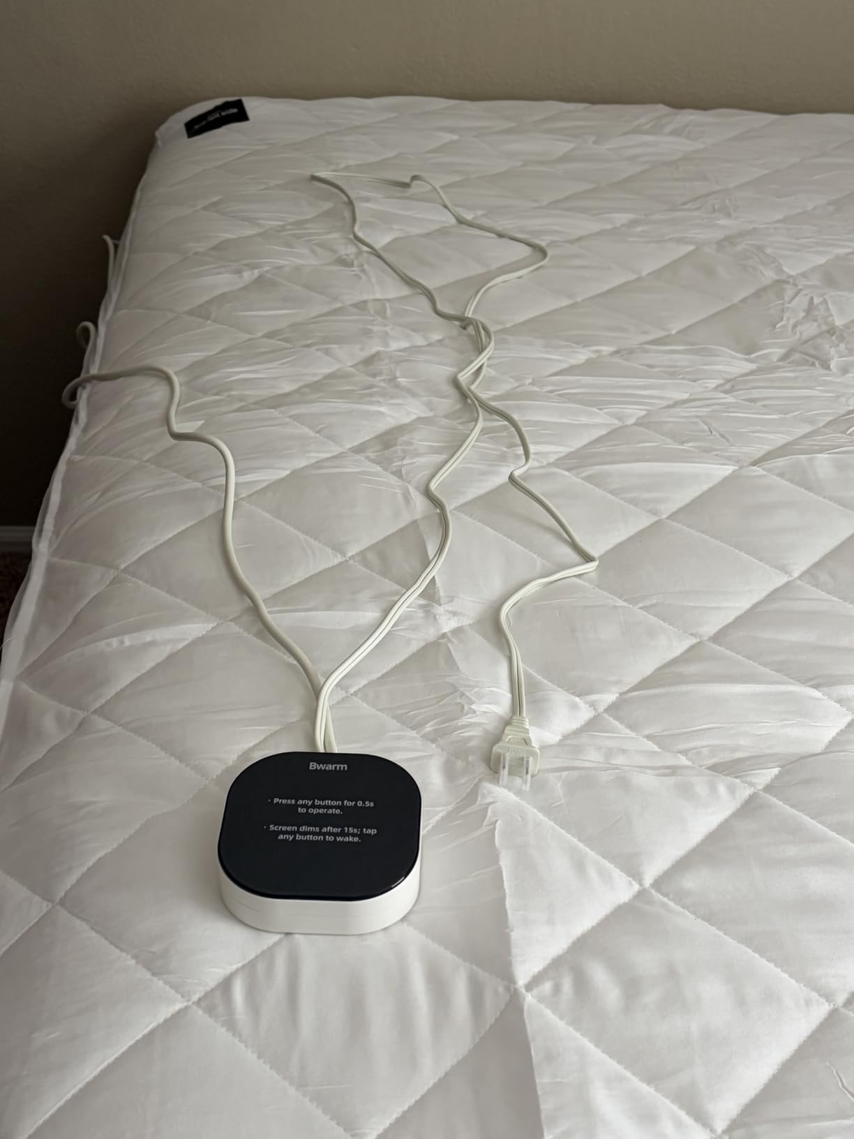 Bwarm WiFi Heated Mattress Pad King Size, Bed Warmer with 9 Heat Settings, 1-12 Hours Auto Off Deep Pocket, Machine Washable, Diamond Quilted White King 78