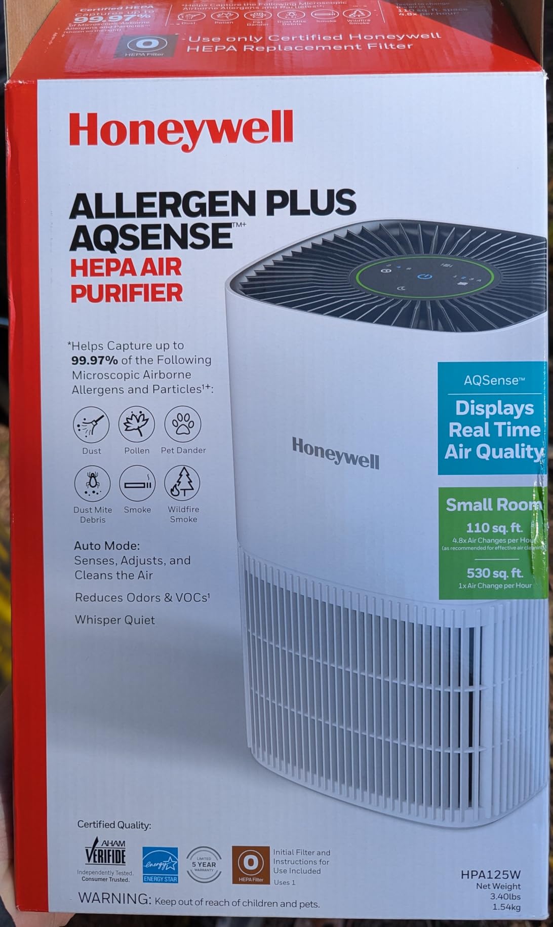 Honeywell Allergen Plus Compact HEPA Small Room Air Purifiers, Black customer photo 1