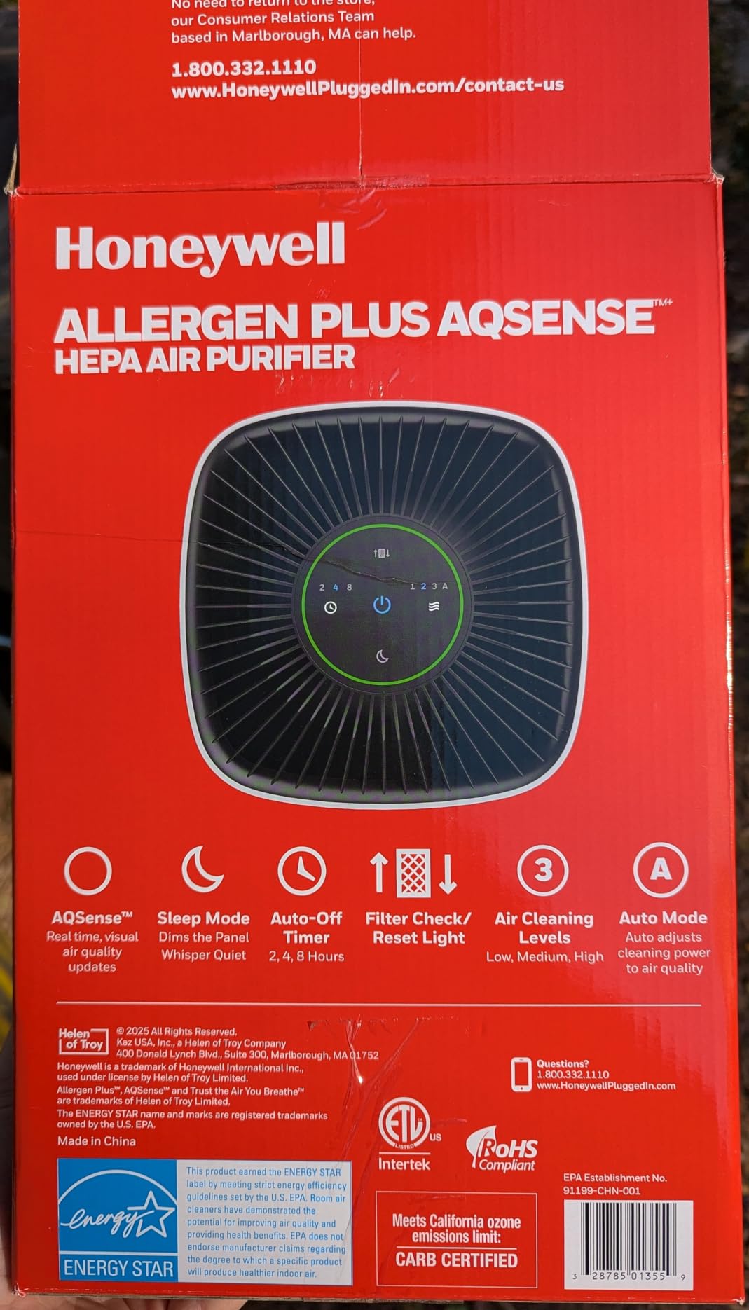 Honeywell Allergen Plus Compact HEPA Small Room Air Purifiers, Black customer photo 2