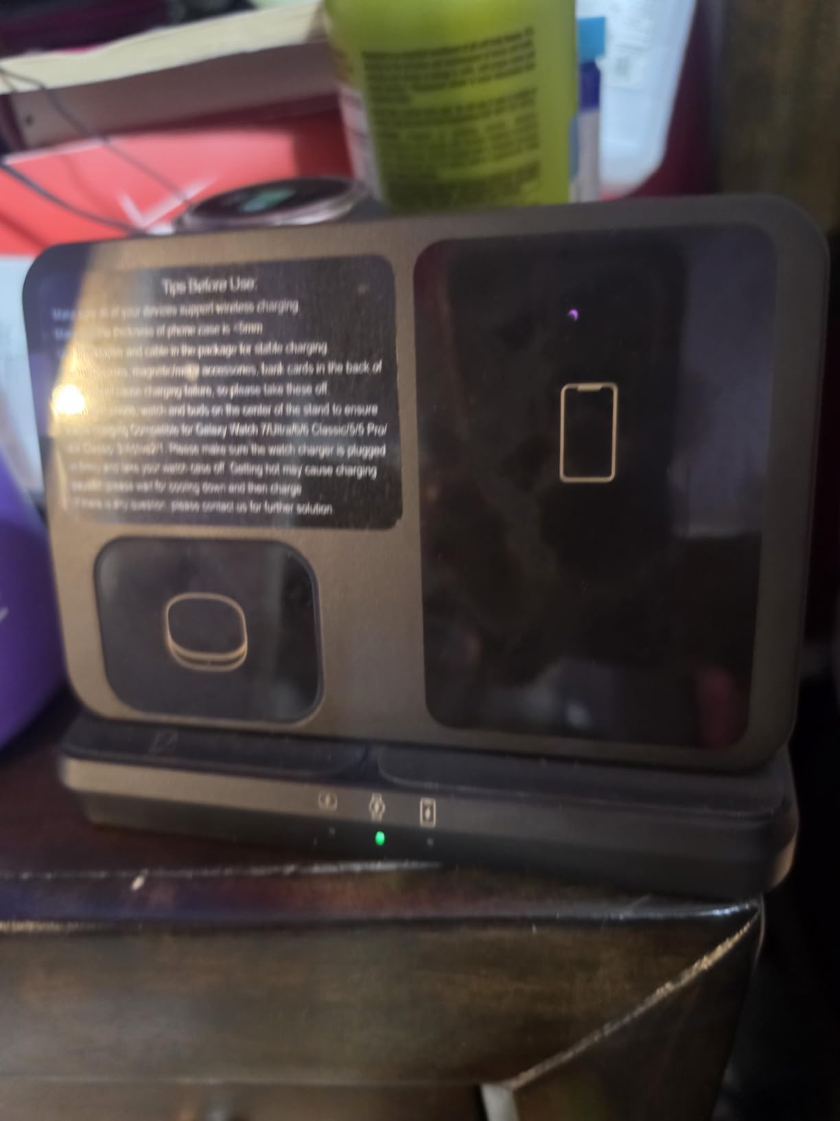 3 in 1 Wireless Charger Station for Galaxy S26 Ultra S25 S24, Foldable | Fast Charging for Z Fold Flip 7/6, Detachable Watch Charger, Compact & Portable, No Adapter, Black customer photo 2