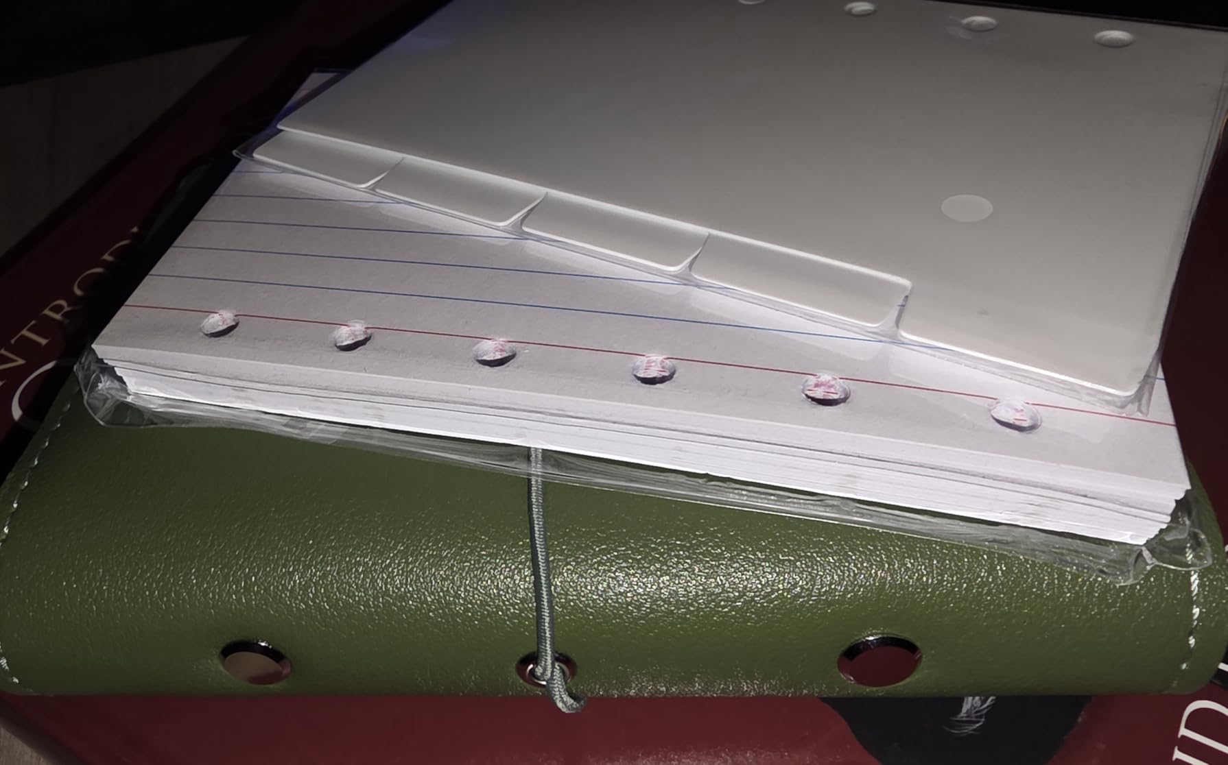 3x5 Lined Index Cards with Ring Binder Holder and Dividers, Green | 100 Note Cards, 10 Tabs, 6 Holes Punched, Leather Booklet Organizer customer photo 2