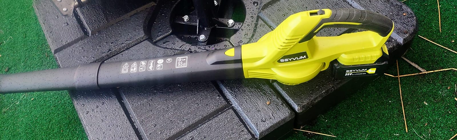 SEYVUM Leaf Blower 20V Cordless, with 2 x 2.0Ah Battery, 350 CFM 150 MPH | 15000 RPM, for Patio Cleaning, Fast Charger Included, Lemon Green customer photo 1