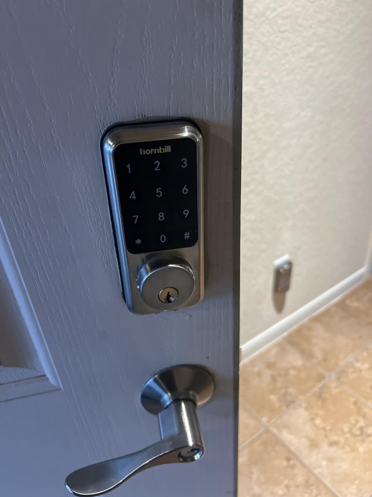 Smart Front Door Lock Sets: 2K HD Camera Lock with Doorbell Kits, Hornbill Fingerprint Keyless Entry Door Lock with Handles, WiFi Deadbolt (only 2.4G) for Remote Control, Auto Lock, Satin Nickel customer photo 1