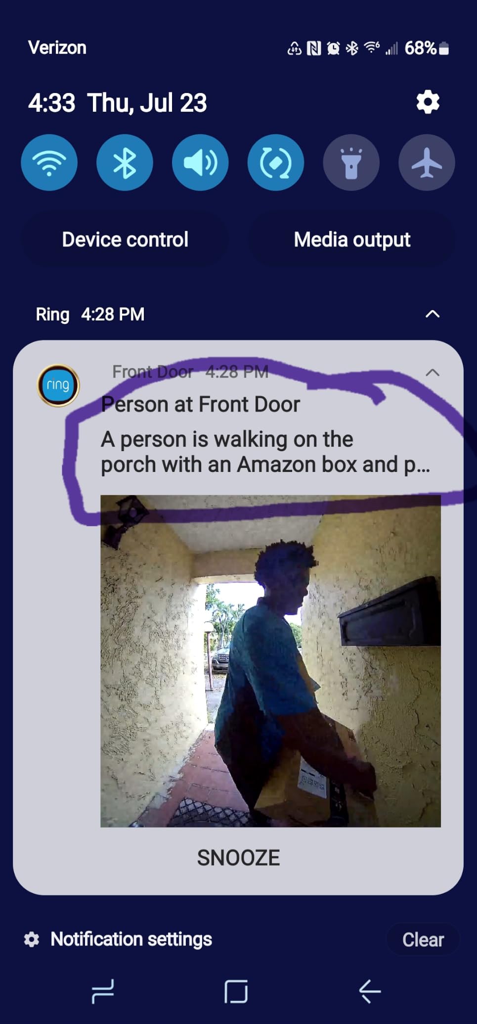 Ring Battery Doorbell 2K (newest model) Retinal 2K with wide-angle video, up to 6x Enhanced Zoom, Two-Way Talk, and Built-In Battery, Matte Mocha customer photo 1