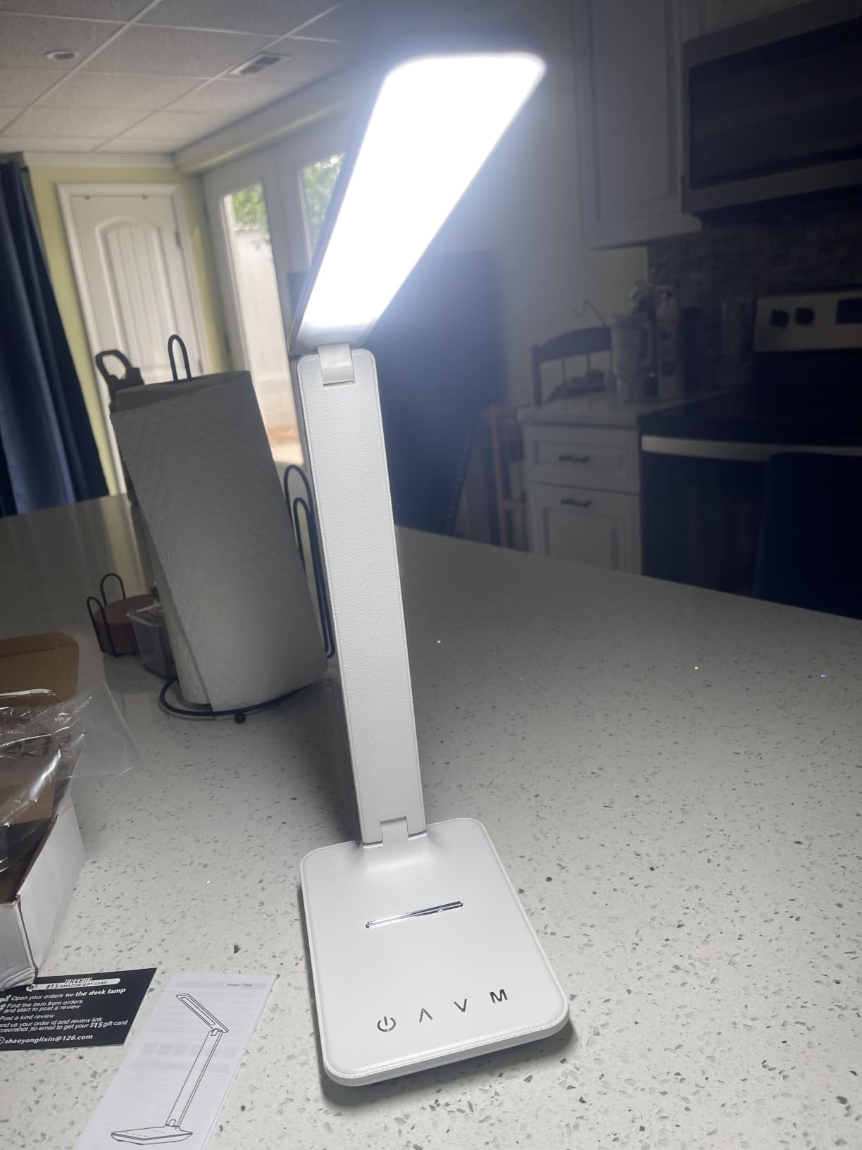LED Portable Bright Rechargeable Desk Lamp, 4000mah Dimmable Touch Battery Operated Eye-friendly Desk Light With Charger, Adjustable Modern Cordless Table Lamps For Office Home Nail Craft Puzzle White customer photo 2