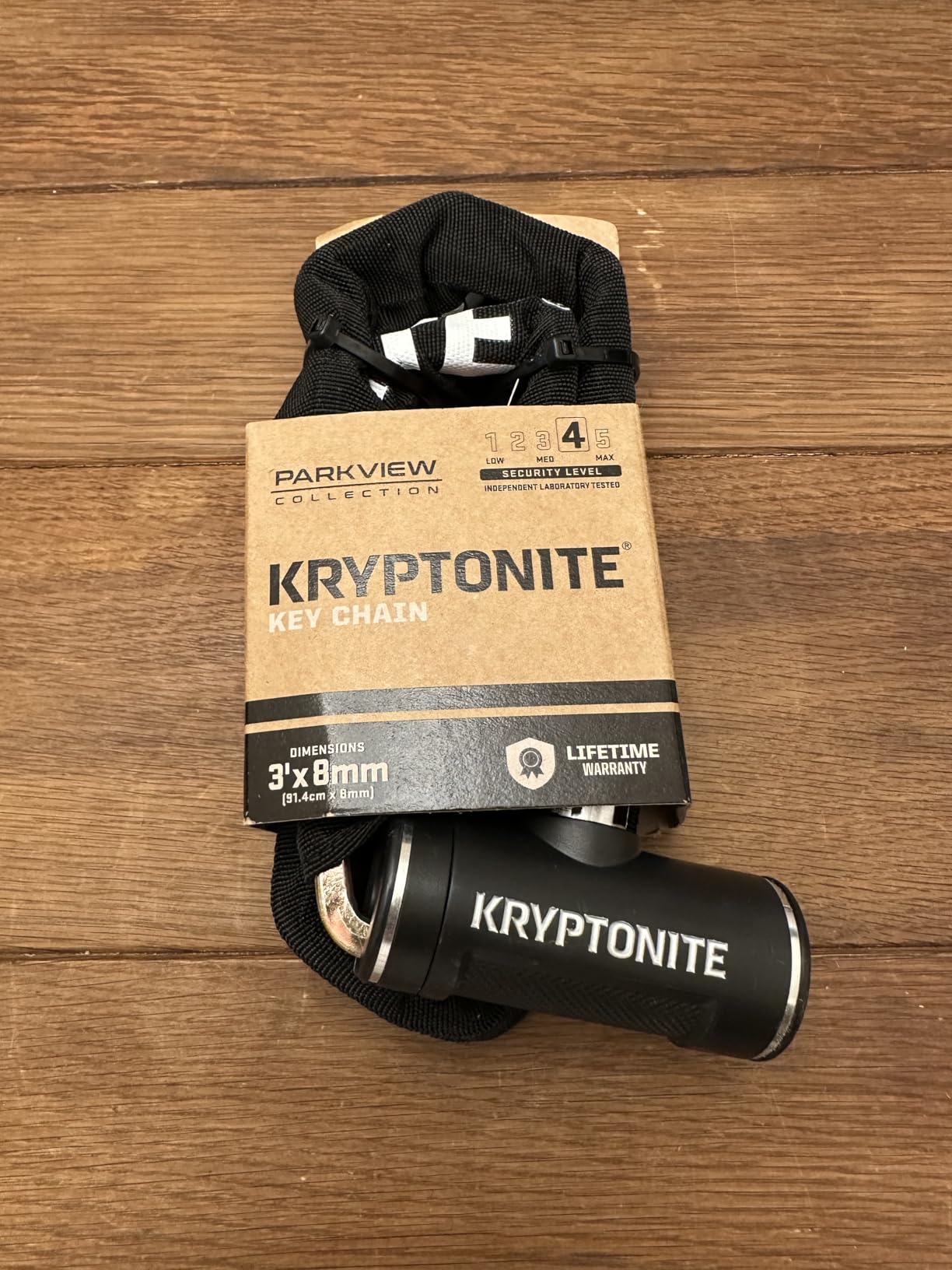 Kryptonite Parkview Chain Bike Lock, 3ft 8mm Hardened Steel Anti-Theft Lock | Compact 90cm security cable with 2 stainless steel keys, weather-resistant nylon sleeve for scooters & mountain bikes customer photo 1