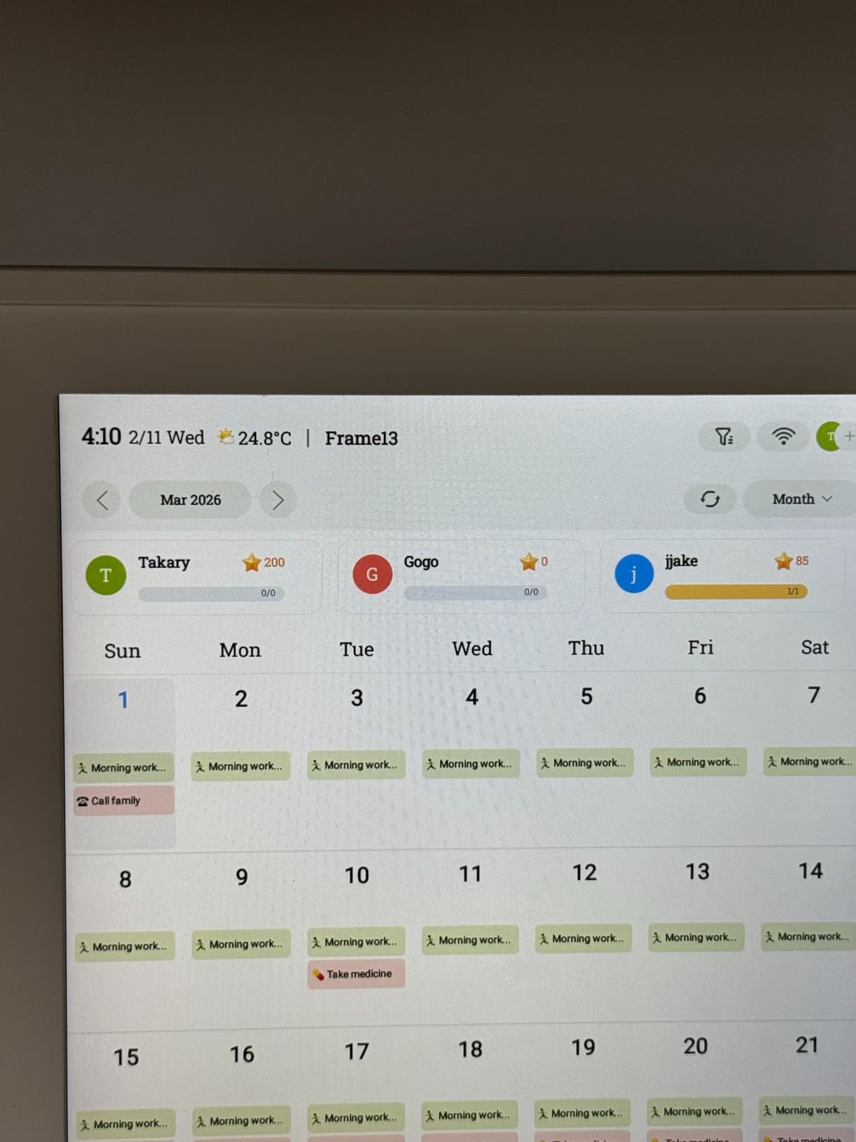Digital Calendar Wall Touch Screen, No subscription fees, 15.6 Inch | Smart Electronic Calendar with WiFi, Chore Chart, Meal Planner, Voice Record, AI Photo Repair, Wall/Desk Mount, Gift for Mom customer photo 2