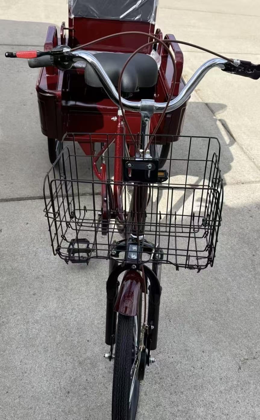 MOOITZ Adult Tricycle, 20 Inch 3-Wheel Bikes Carrying Passengers and Cargo, Trike for Adults with Front Baskets for Women, Seniors, Men, Low Step-Through Cruiser Bike for Cycling, Outing, Picnic customer photo 2