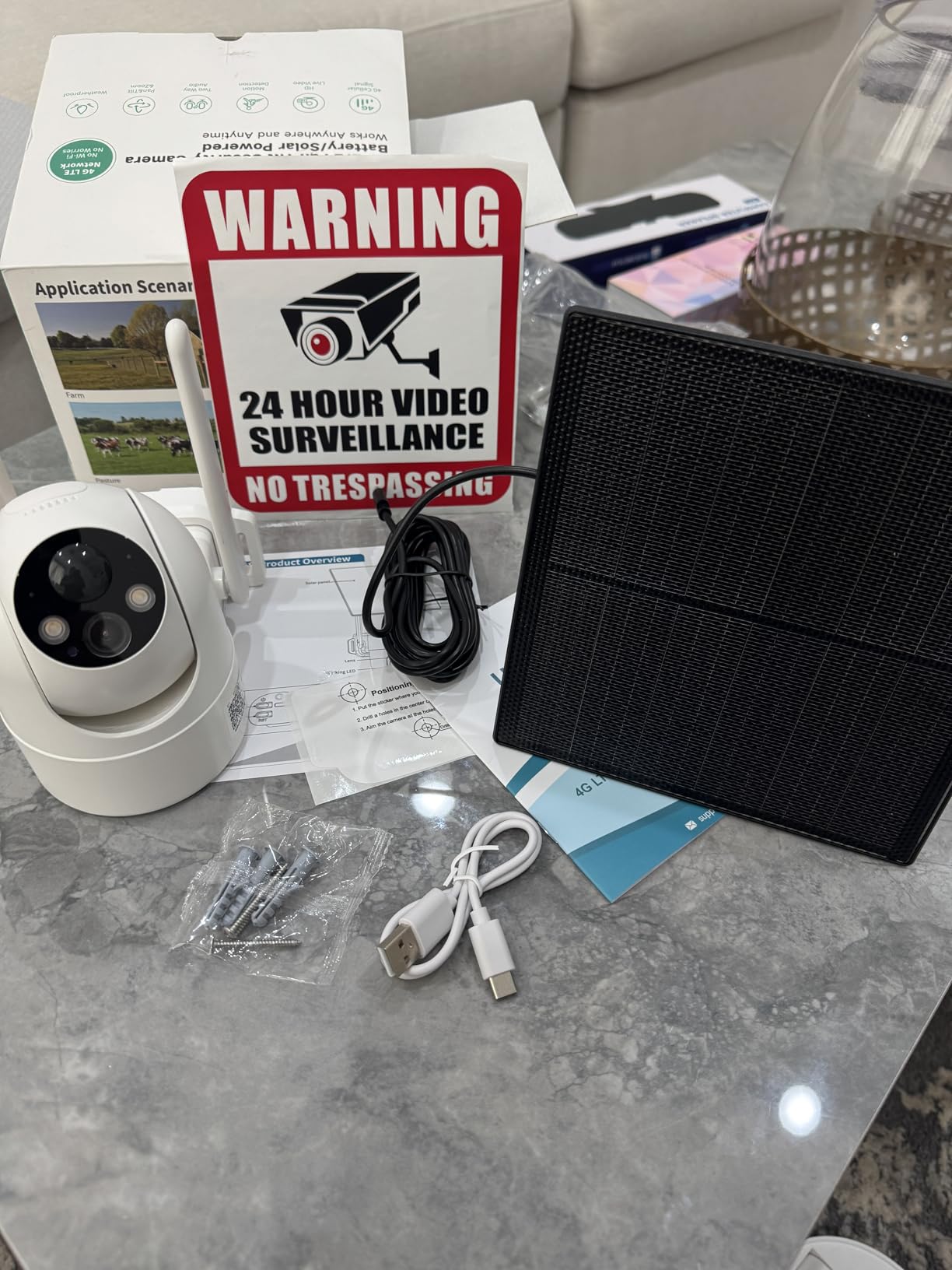 LIWAN No WiFi Security Camera Wireless Outdoor, 4G LTE Solar Camera | 2K Color Night Vision, 360° Live View, PIR Sensor, Off Grid Cellular Cameras for Farm, Cabin, Job Site, Built with SIM Card customer photo 1