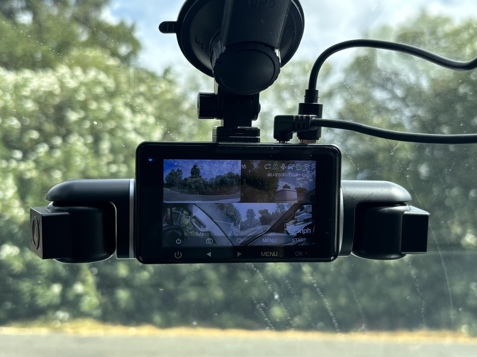 Icesky 4K Dash Cam Front and Rear Left Right with GPS, 20MB/s WiFi 6 | Include 128GB SD Card, G-Sensor, 5.8GHz WiFi6, Parking Mode, 8 IR Lights, 4K Front 1080P Rear/Left/Right, 360 Degrees 4 Channel customer photo 1