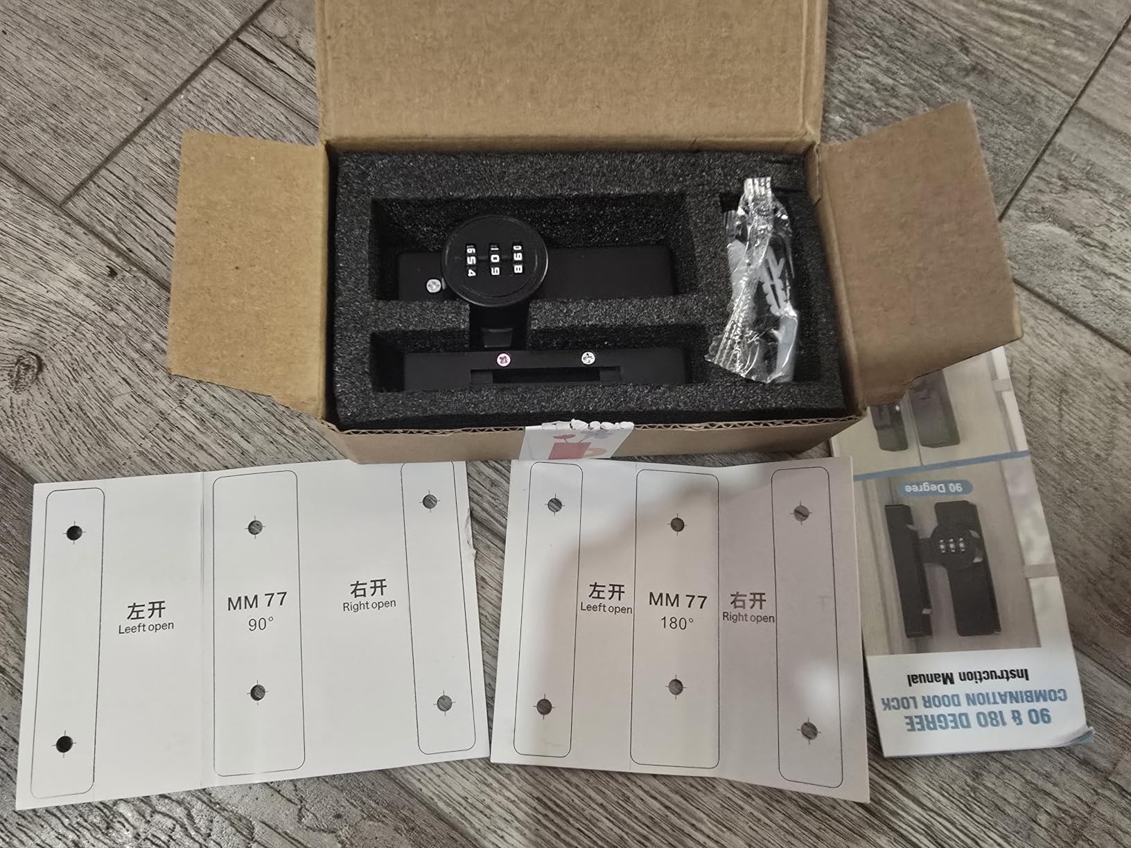 Sliding Barn Door Lock, 3-Digit Password Locks, Silver - Keyless Zinc Alloy Closet Door Lock with 90/180-Degree for Fence Cupboard Outdoor Closet Bathroom customer photo 1