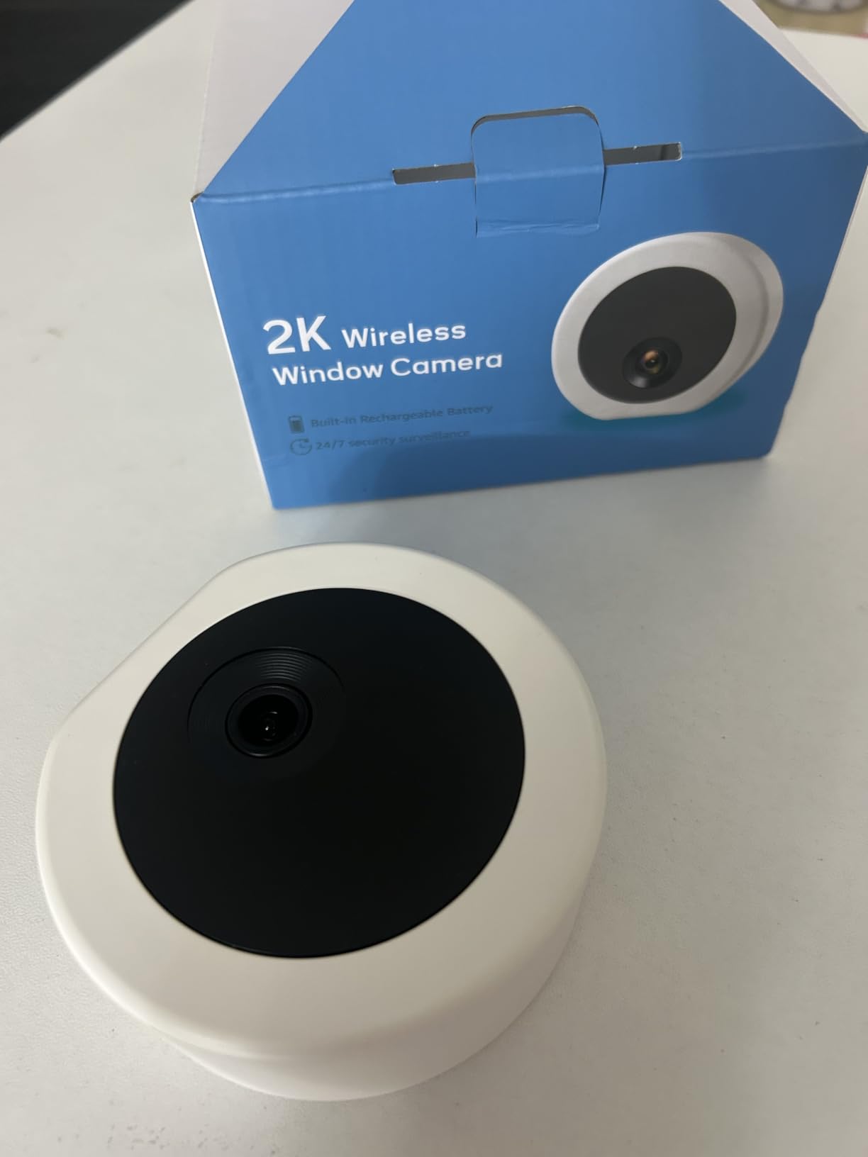 Rxuze 2.5K 4MP Indoor Window Camera, Wireless Cameras for Home Security, 2.4GHz & 5GHz WiFi, AI Color Night Vision, Instant Notification, Motion Detection, 45 Day Battery, No Drilling Required, Removable customer photo 1