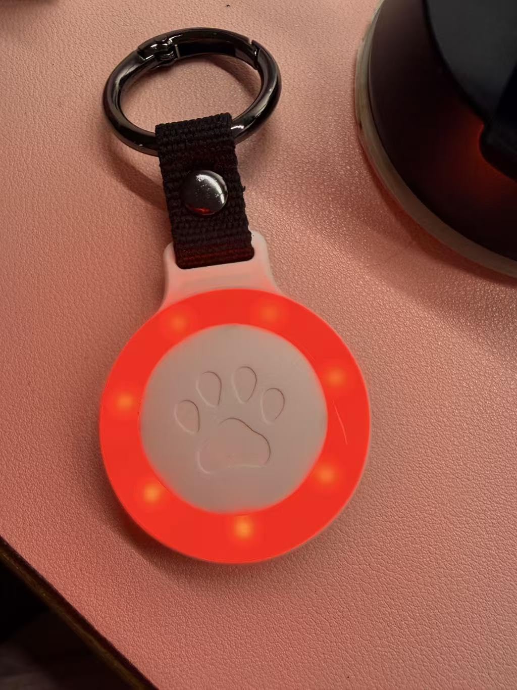 Pet Tracker for Dogs Cats, Location & LED Night Light Tag, No Monthly Fee | Compatible with iPhone, Compatible iOS, IPX7 Waterproof Collar Tag, 360-Day Battery, Paw Print Design, Lightweight 25g customer photo 1