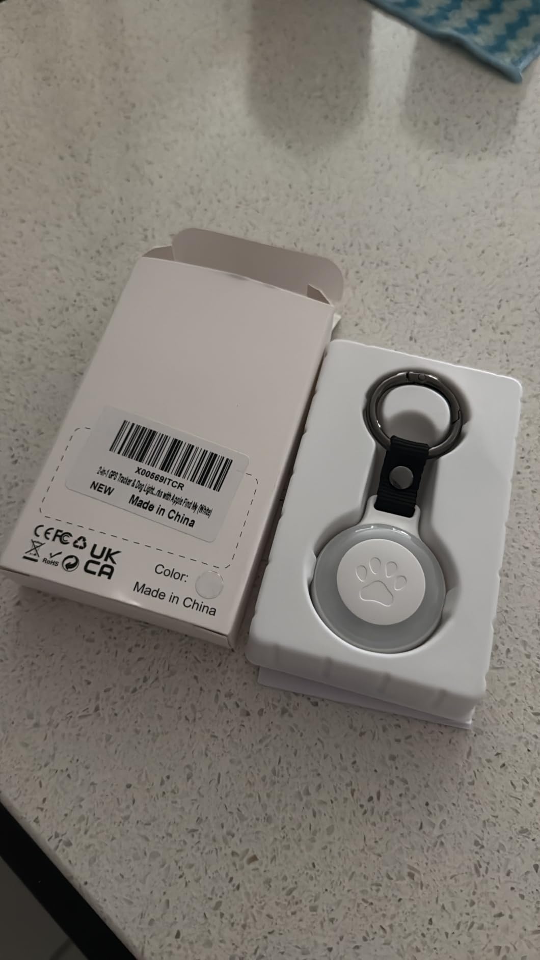Pet Tracker for Dogs Cats, Location & LED Night Light Tag, No Monthly Fee | Compatible with iPhone, Compatible iOS, IPX7 Waterproof Collar Tag, 360-Day Battery, Paw Print Design, Lightweight 25g customer photo 2