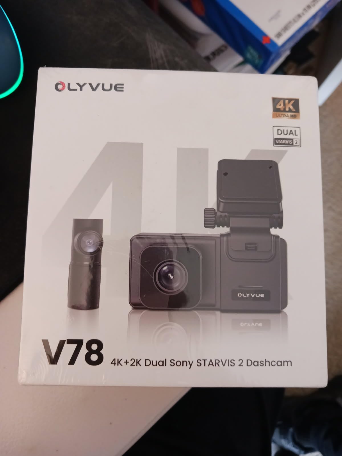 V78 Wireless Dash Cam Front and Rear 4K+2K, STARVIS 2 + STARVIS 2 Sensors, Super Night Vision HDR Car Dash Camera, 5.8G WiFi Download Speed Up to 30MB/s, 64G Card Included, Small Driving Recorderr customer photo 1